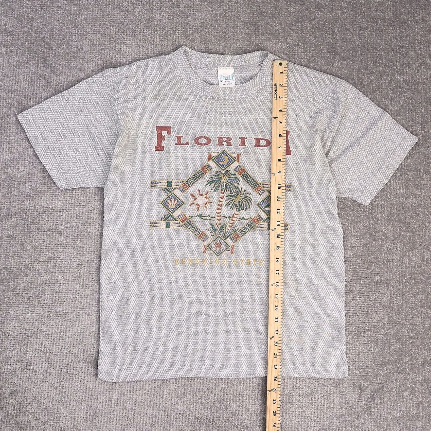 Vintage VINTAGE Florida USA Sunshine State T-Shirt Gray Short Sleeve Crew Neck M Men VTG 80s 90s Cotton Shirt Size US M / EU 48-50 / 2 - 3 Thumbnail