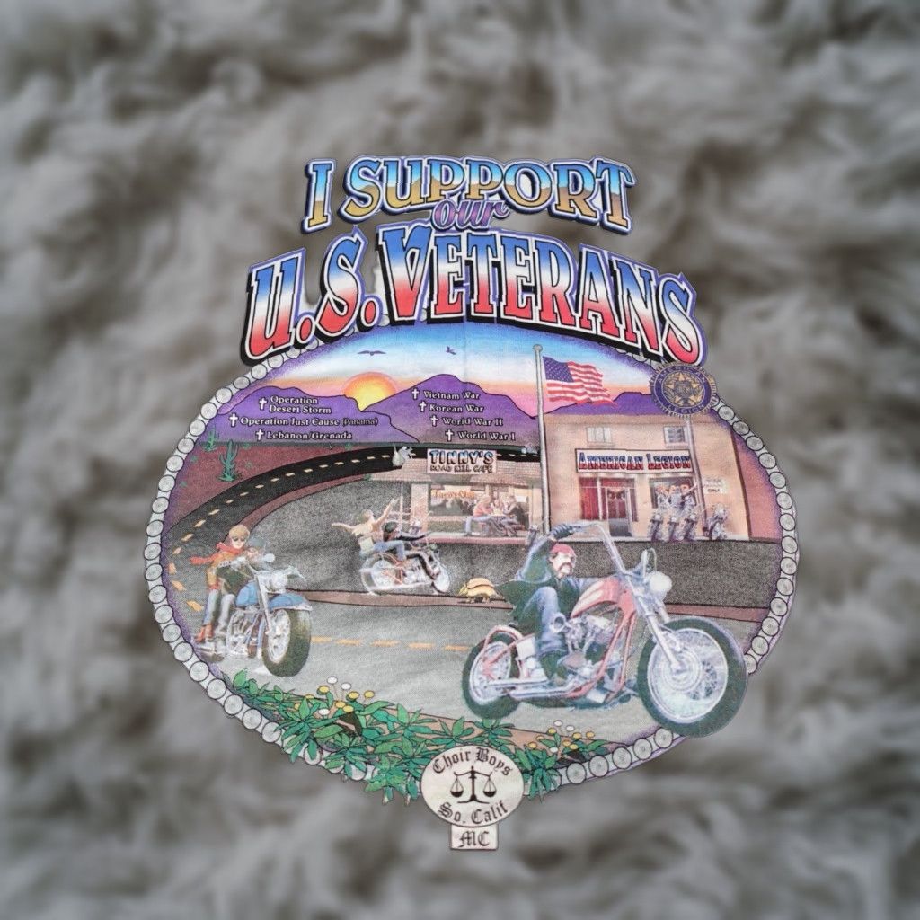 Hanes VINTAGE Hanes T-Shirt Men L White Biker Theme Graphic Print Motorcycle Club Veterans Shirt 2000s Size US L / EU 52-54 / 3 - 1 Thumbnail