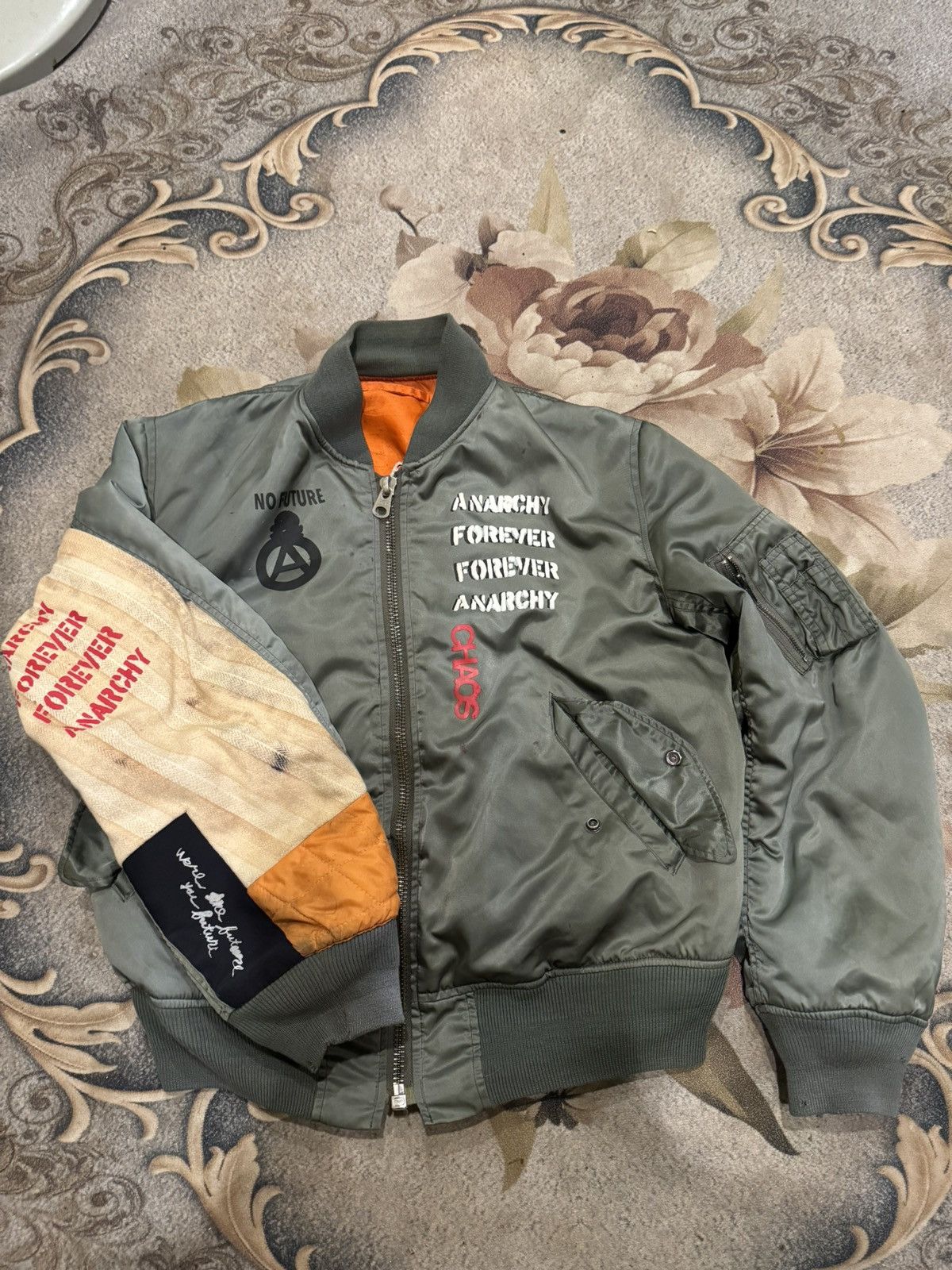 Handmade 90s Vintage HANDMADE flight jacket Size US L / EU 52-54 / 3 - 3 Thumbnail