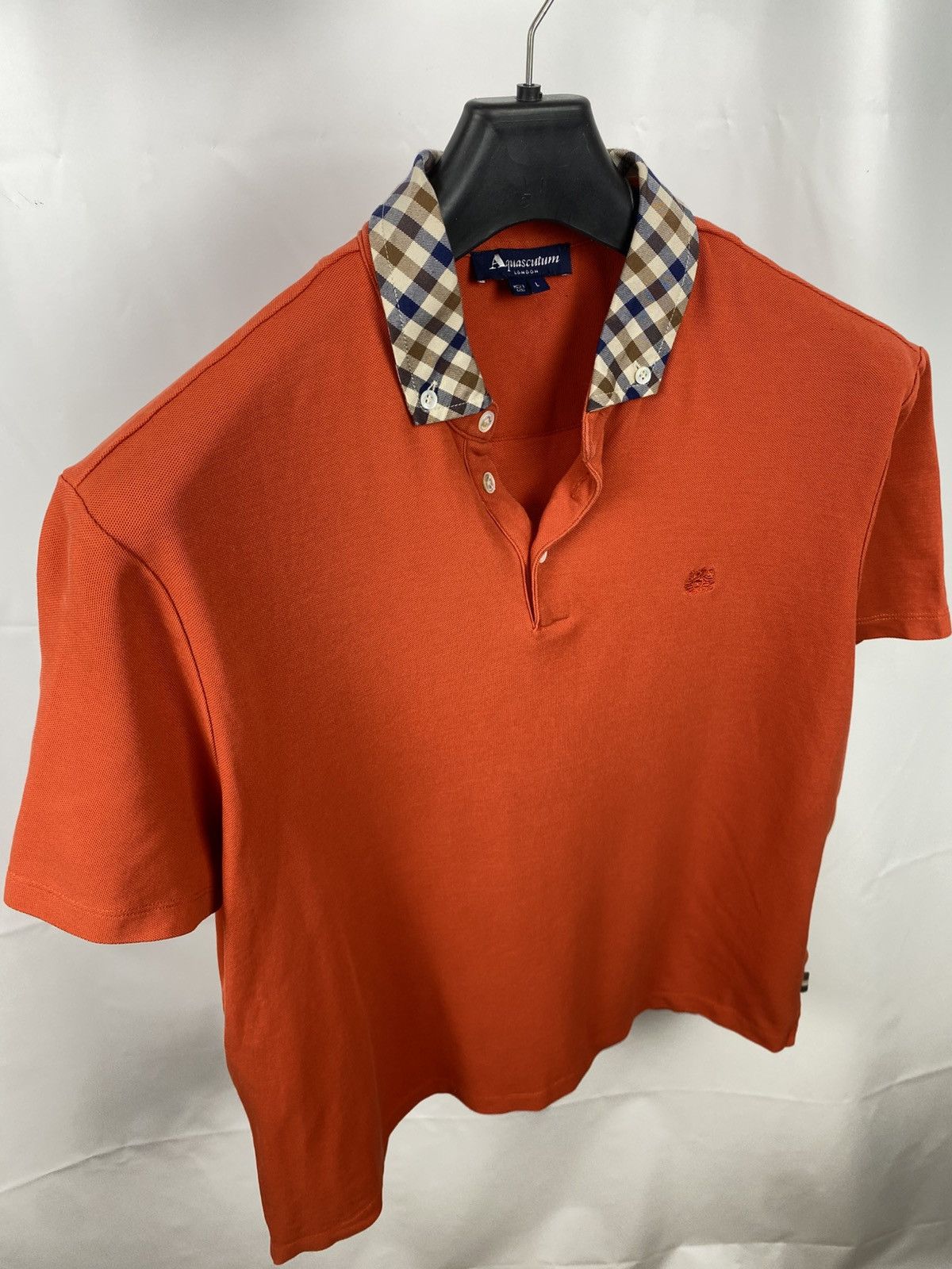 Aquascutum Aquascutum Collared Polo Tee Check Color Cotton size L Size US L / EU 52-54 / 3 - 7 Thumbnail