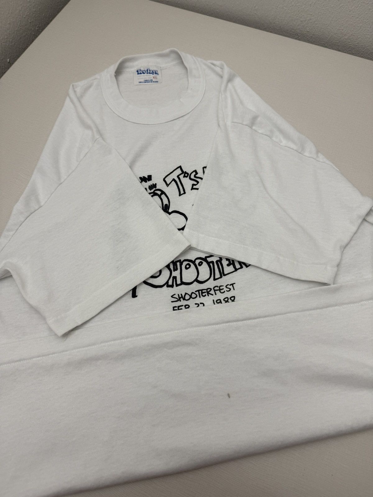 TEE JAYS Vintage 80s T’sup Shooter? 1988 Shooterfest Promo Tshirt XL Size US XL / EU 56 / 4 - 6 Thumbnail