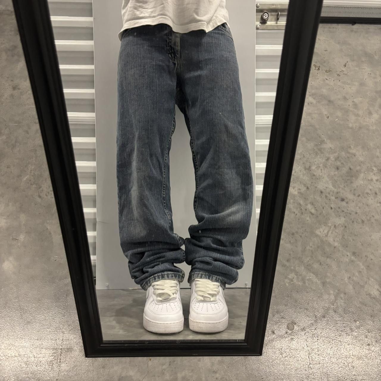 Japanese Brand × Vintage Crazy Vintage Y2K/2000s Grunge Dark Wash Denim Jeans! Size US 32 / EU 48 - 1 Thumbnail