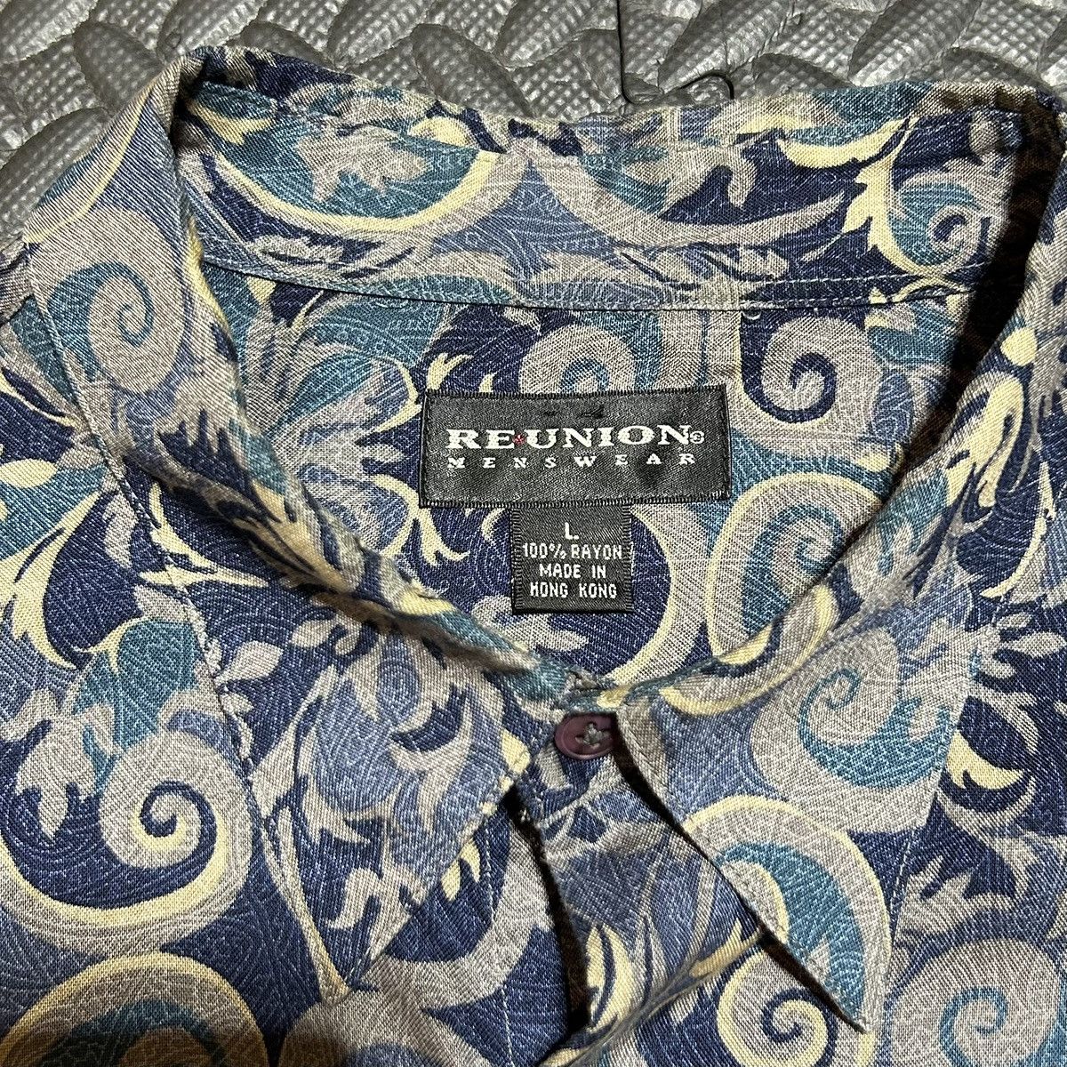 Other Vintage Reunion Menswear Shirt Button Up Paisley 90s Large Size US L / EU 52-54 / 3 - 4 Thumbnail