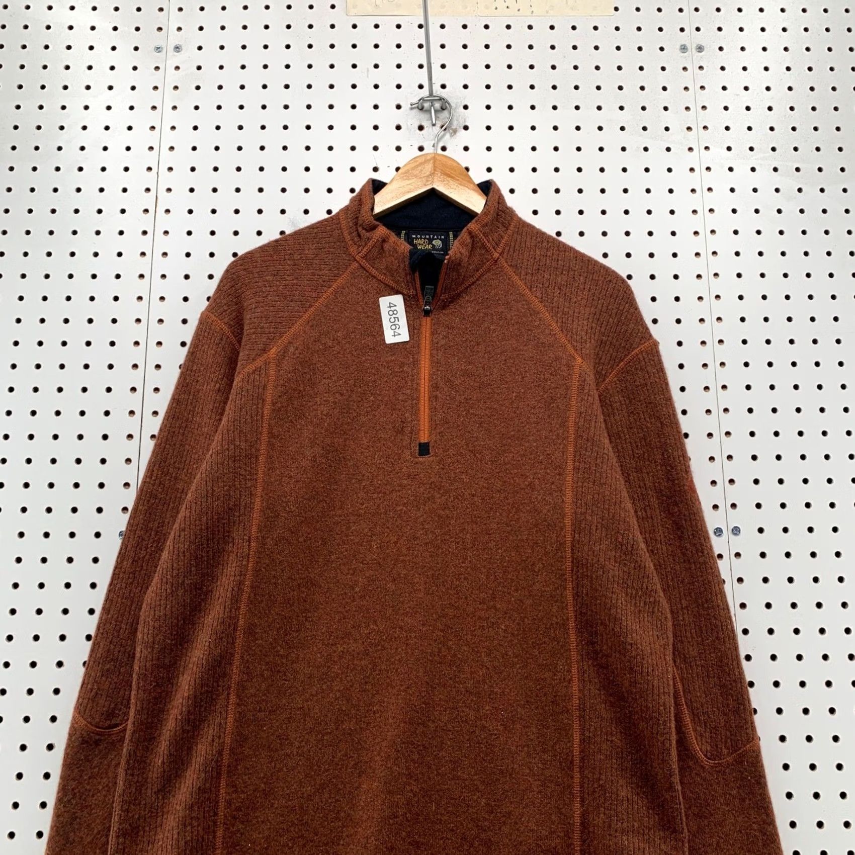 Mountain Hardwear Mountain Hardwear Pullover Mock Neck Quarter Zip Mens L Rust Orange Wool Blend Size US L / EU 52-54 / 3 - 5 Thumbnail