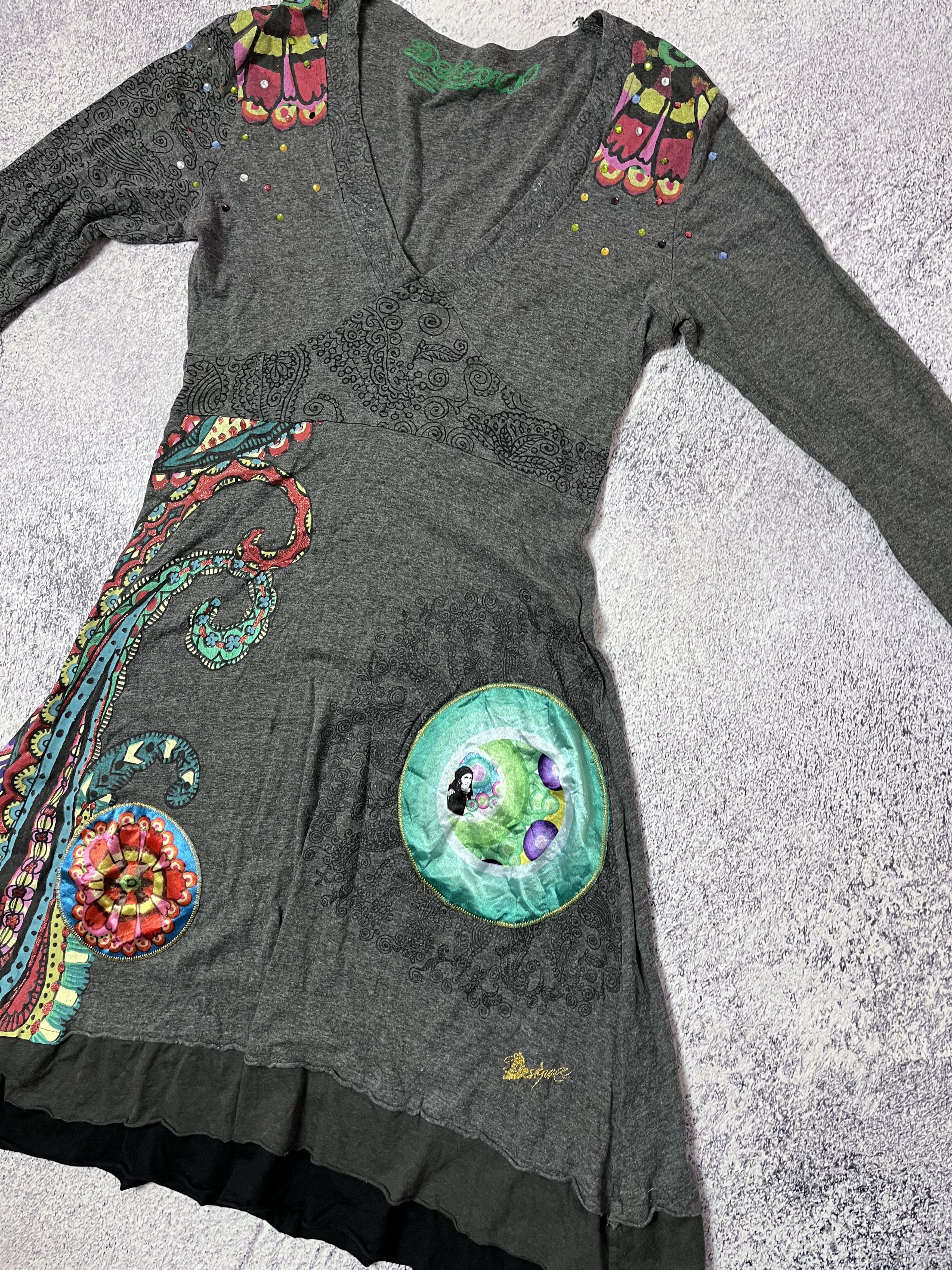 Designer × Japanese Brand × Vintage Women dress Designer size L logo flowers Y2K Size L / US 10 / IT 46 - 3 Thumbnail