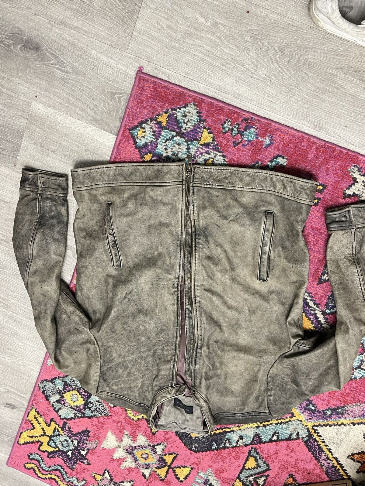 John Varvatos Dustin Distressed Leather Racer Jacket. XL Size US XL / EU 56 / 4 - 13 Thumbnail