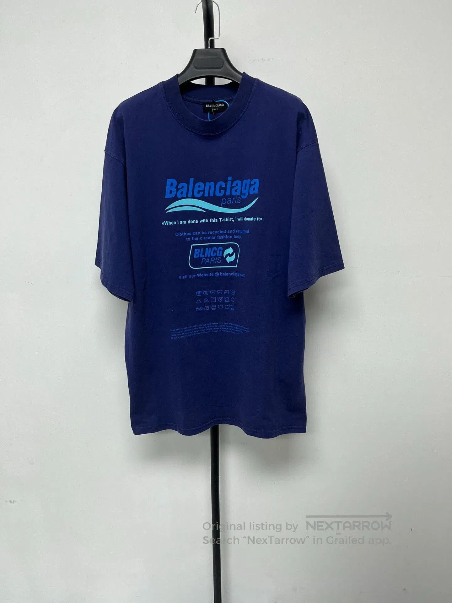 Balenciaga Balenciaga Vintage Print Blue Knit Short Sleeve T. Size US XXS / EU 40 - 1 Thumbnail