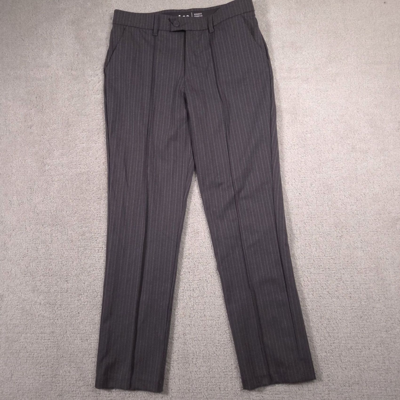 Lee Lee Pants Women's 8 Medium Gray Straight Leg Mid Rise Wrinkle Free Pinstripe Size 30" / US 8 / IT 44 - 2 Thumbnail