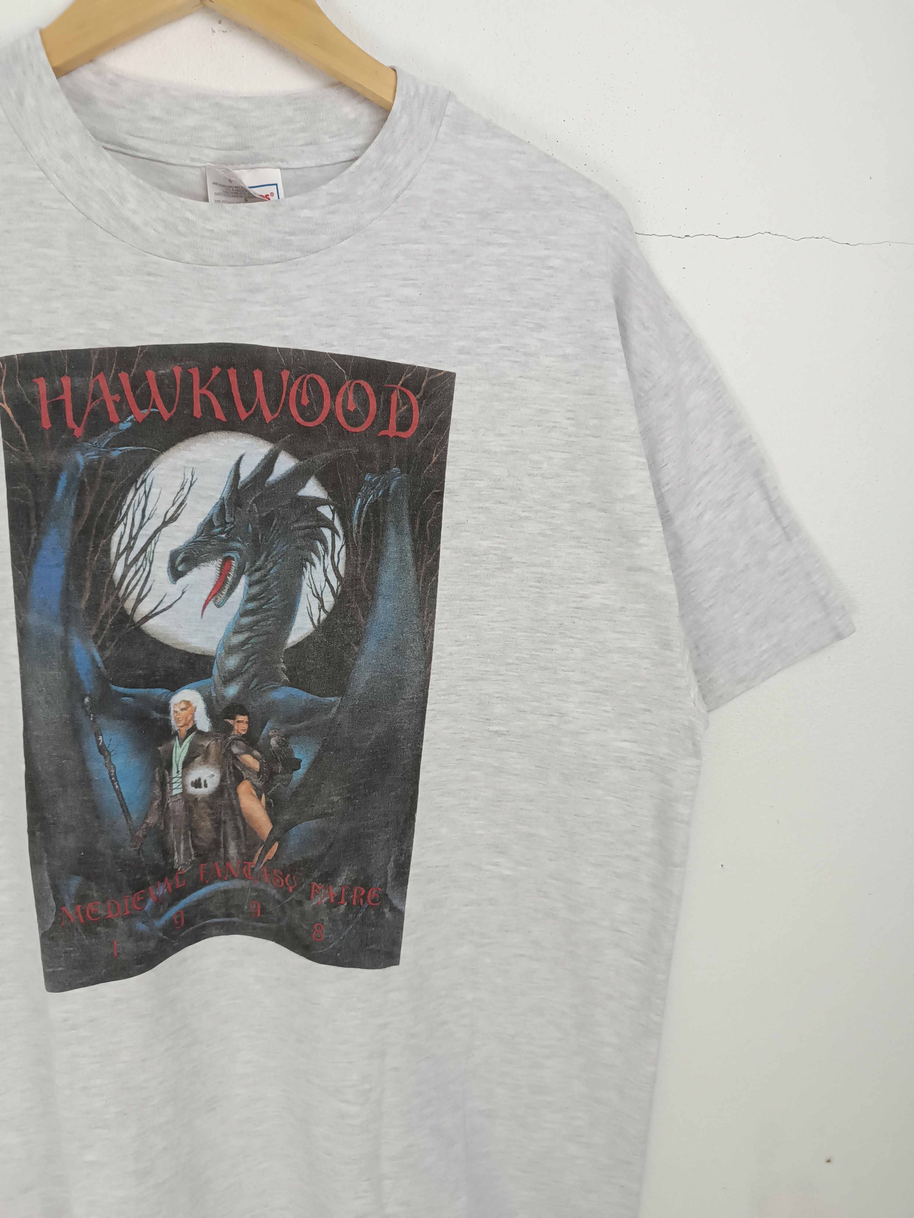 Vintage VINTAGE 90'S HAWKWOOD MEDIEVAL FANTASY FAIRE VERY RARE TEE Size US L / EU 52-54 / 3 - 6 Thumbnail