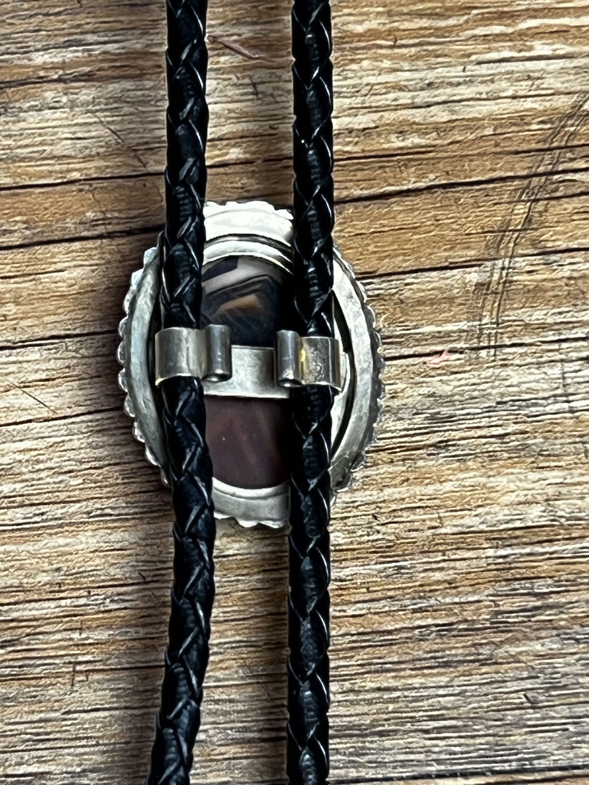 Vintage Vintage Tigers Eye Western Bolo Neck Tie with Bullet Tips Size ONE SIZE - 5 Thumbnail