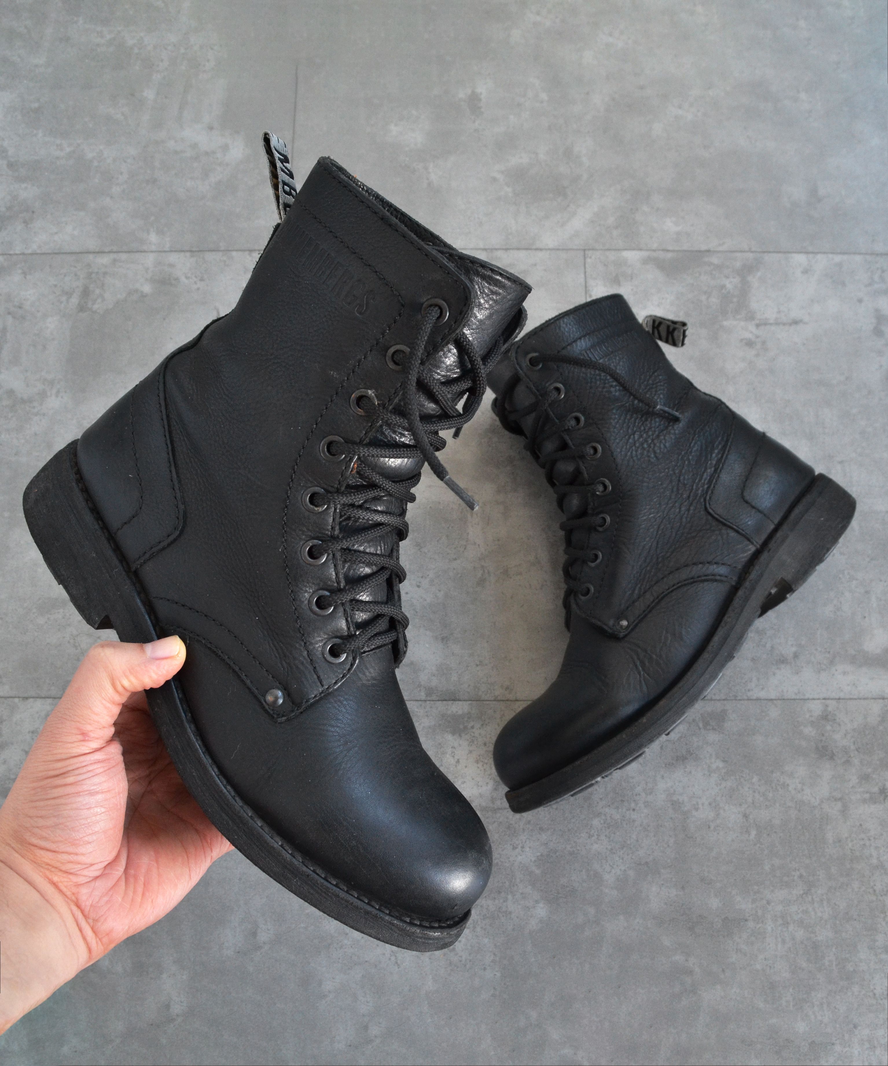 All Blacks x Dirk Bikkembergs Boots Leather Shoes Logo Lace Up Size 39 in Black, Women's