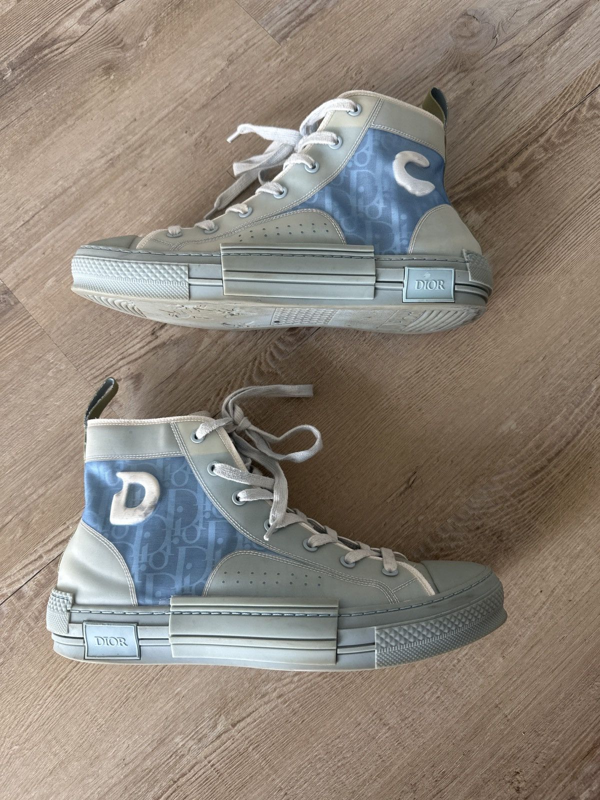 Daniel Arsham × Dior X DANIEL ARSHAM Oblique Mens B23 High Top Sneakers Size US 11 / EU 44 - 2 Thumbnail