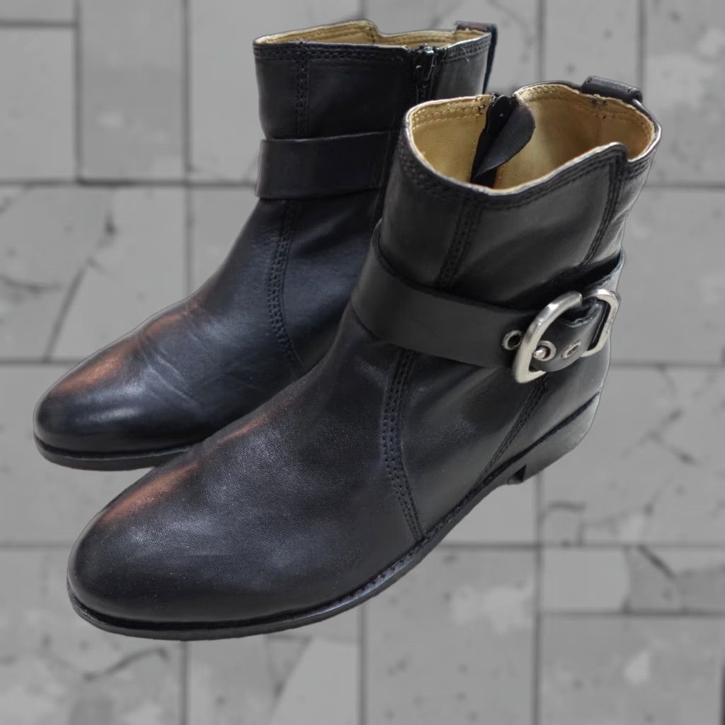 Vintage Robert Zur Women's Boots 7.5 Black Ankle Jodhpur Leather Full Zip 1.5" Heel Block Bootie Size US 8 / IT 38 - 1 Thumbnail