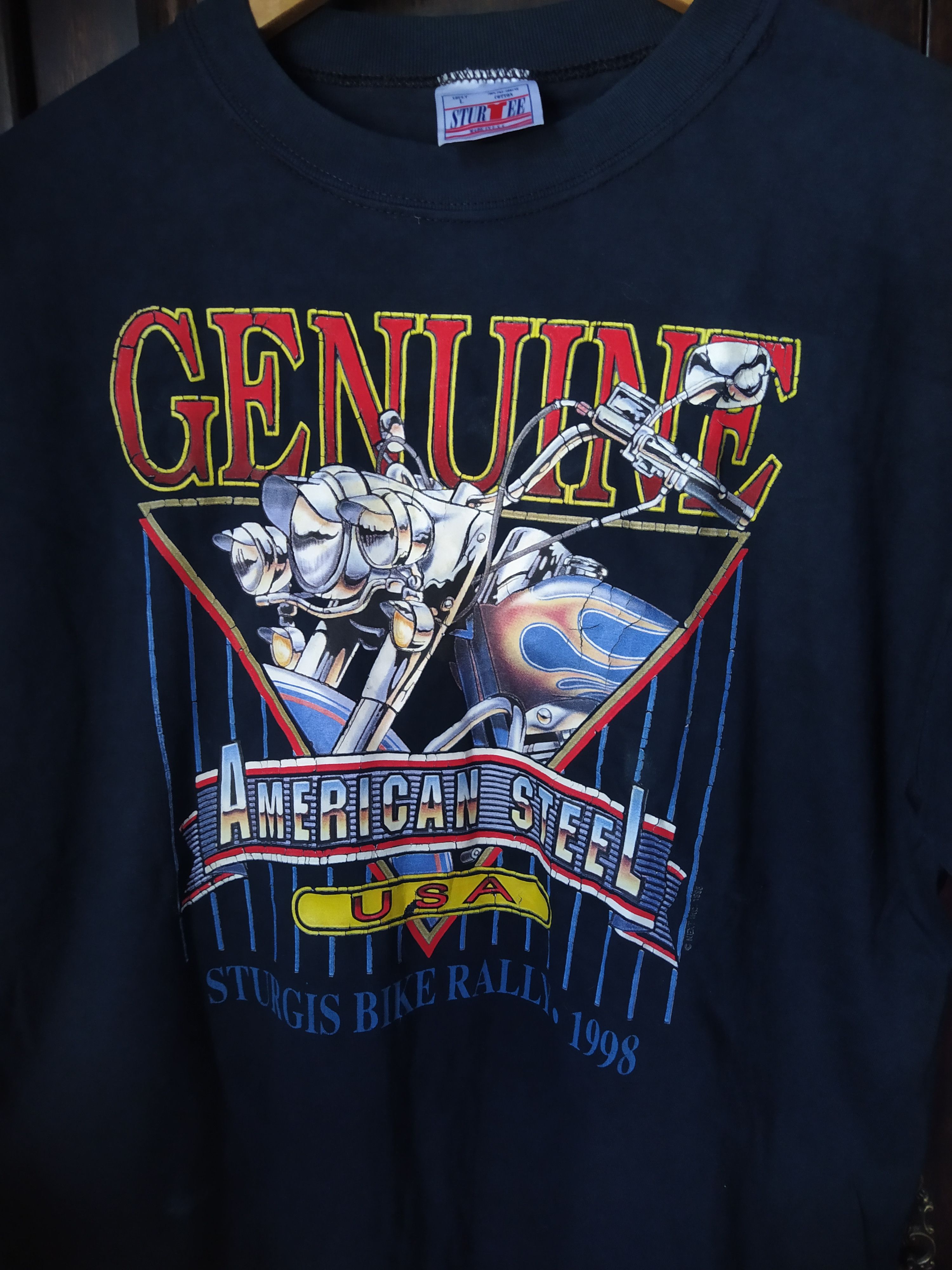 Vintage Vtg 1995 Sturgis Bike Rally Genuine American Steel USA Size US L / EU 52-54 / 3 - 6 Thumbnail