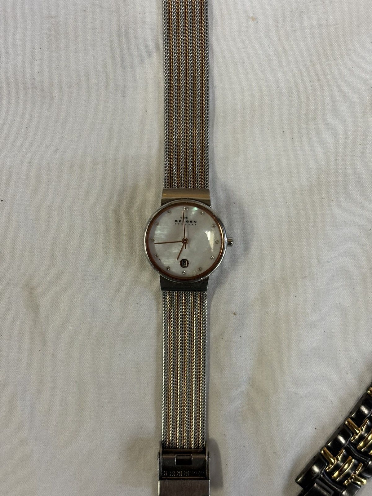 Skagen Skagen Ancher 355SSRS 2-Tone Steel Mesh Watch! New Battery! Size ONE SIZE - 9 Thumbnail