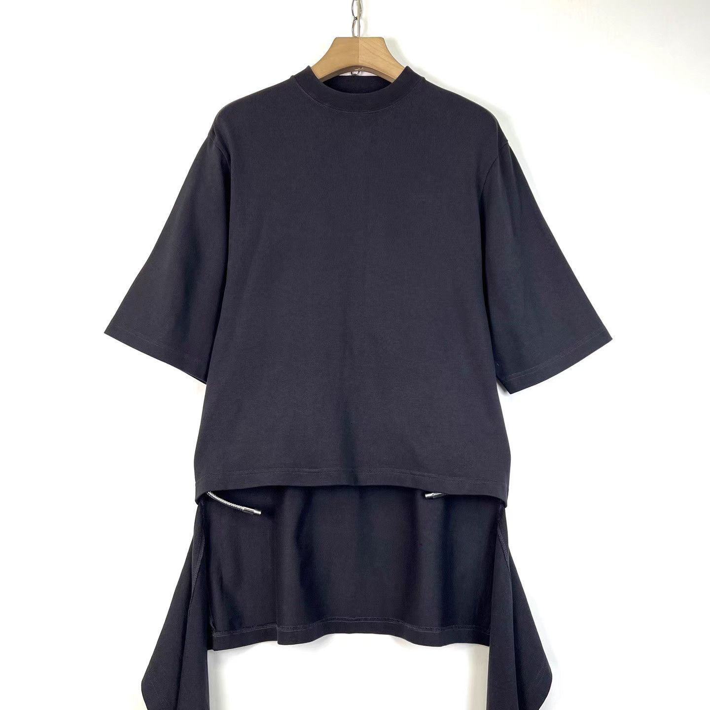 Balenciaga Balenciaga Black High-Low Irregular Short Sleeve K12 Size US S / EU 44-46 / 1 - 1 Thumbnail