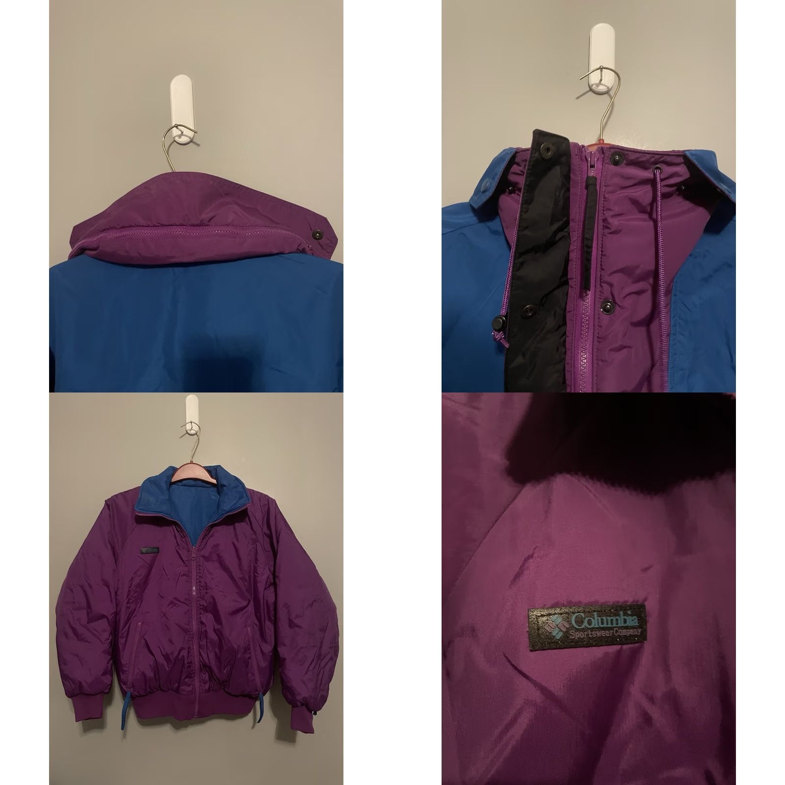 Vintage Columbia 3-in-1 Jacket Coat Women Pockets Purple Vamoose Blue 3-in-1 D373 Medium M waist? Size M / US 6-8 / IT 42-44 - 8 Thumbnail