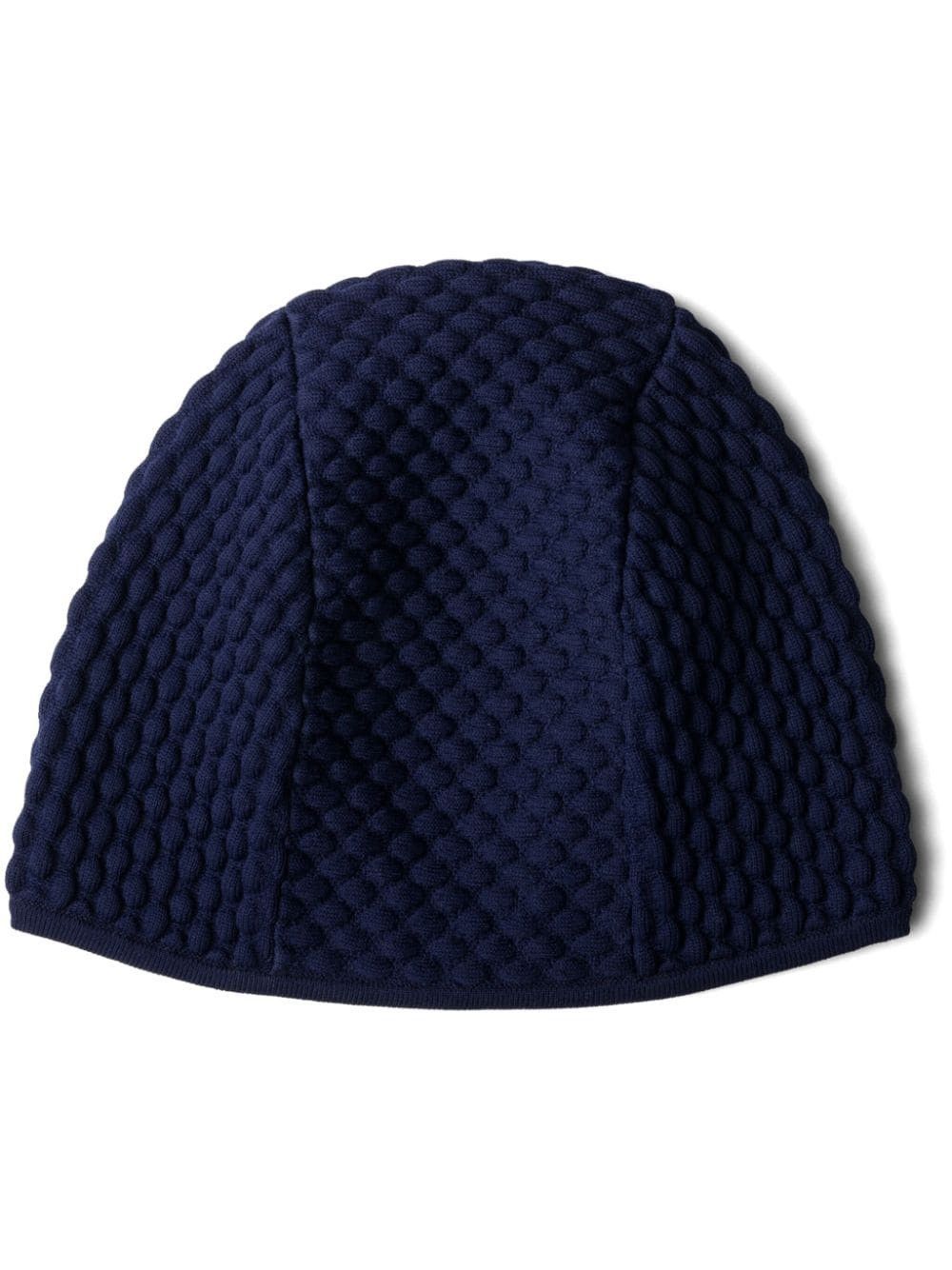 Prada o1bcso1str1025 Size: OS / Re-Nylon Knit Hat / Cap in Blue Size ONE SIZE - 1 Thumbnail