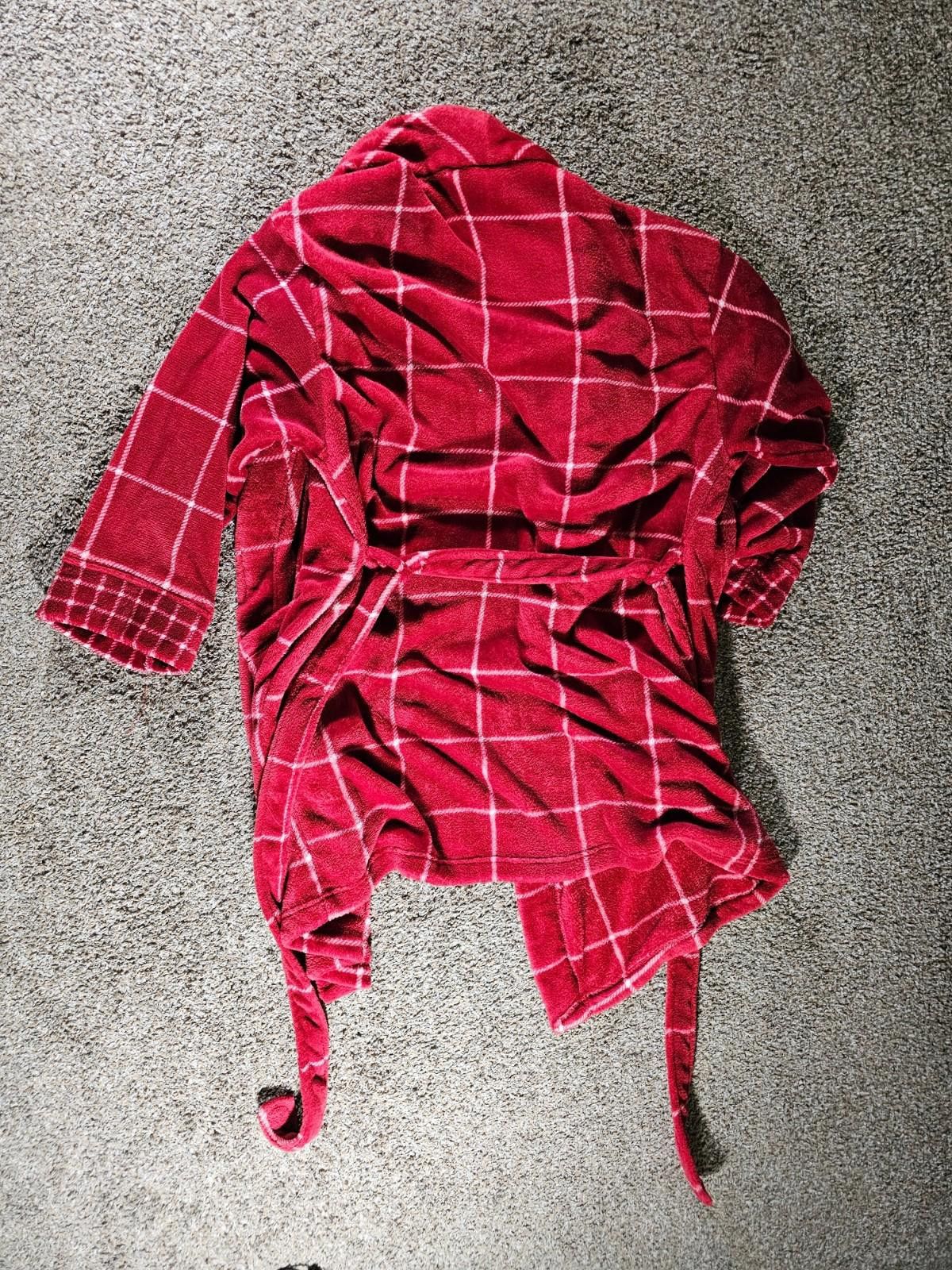 Beams Plus MARTHA STEWART PLUSH COMFORT ROBE M RED PLAID For Macy's Size ONE SIZE - 4 Thumbnail