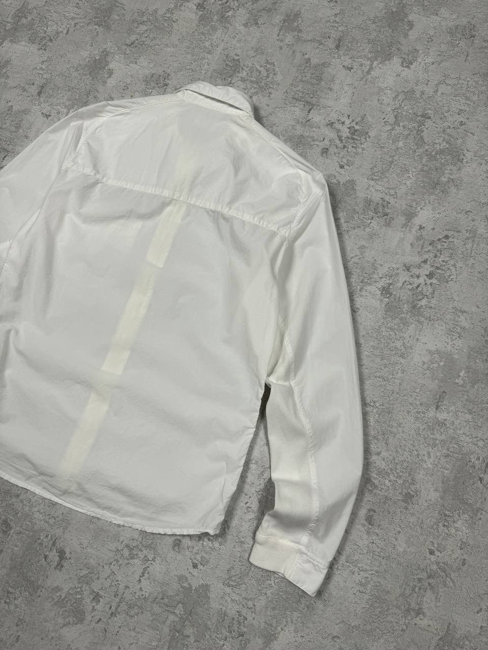 Stone Island Vintage Stone Island White Cotton Light Zip Overshirt Shirt Size US S / EU 44-46 / 1 - 11 Thumbnail