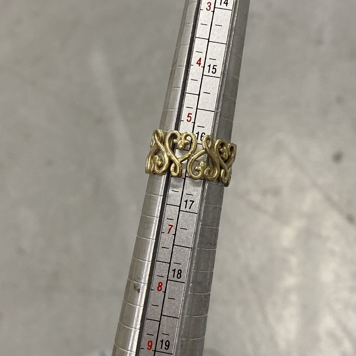 Japanese Brand × Kapital × Vintage Vtg Y2K Sterling Silver Gothic Twisted Heart Wide Band Ring Size ONE SIZE - 7 Thumbnail