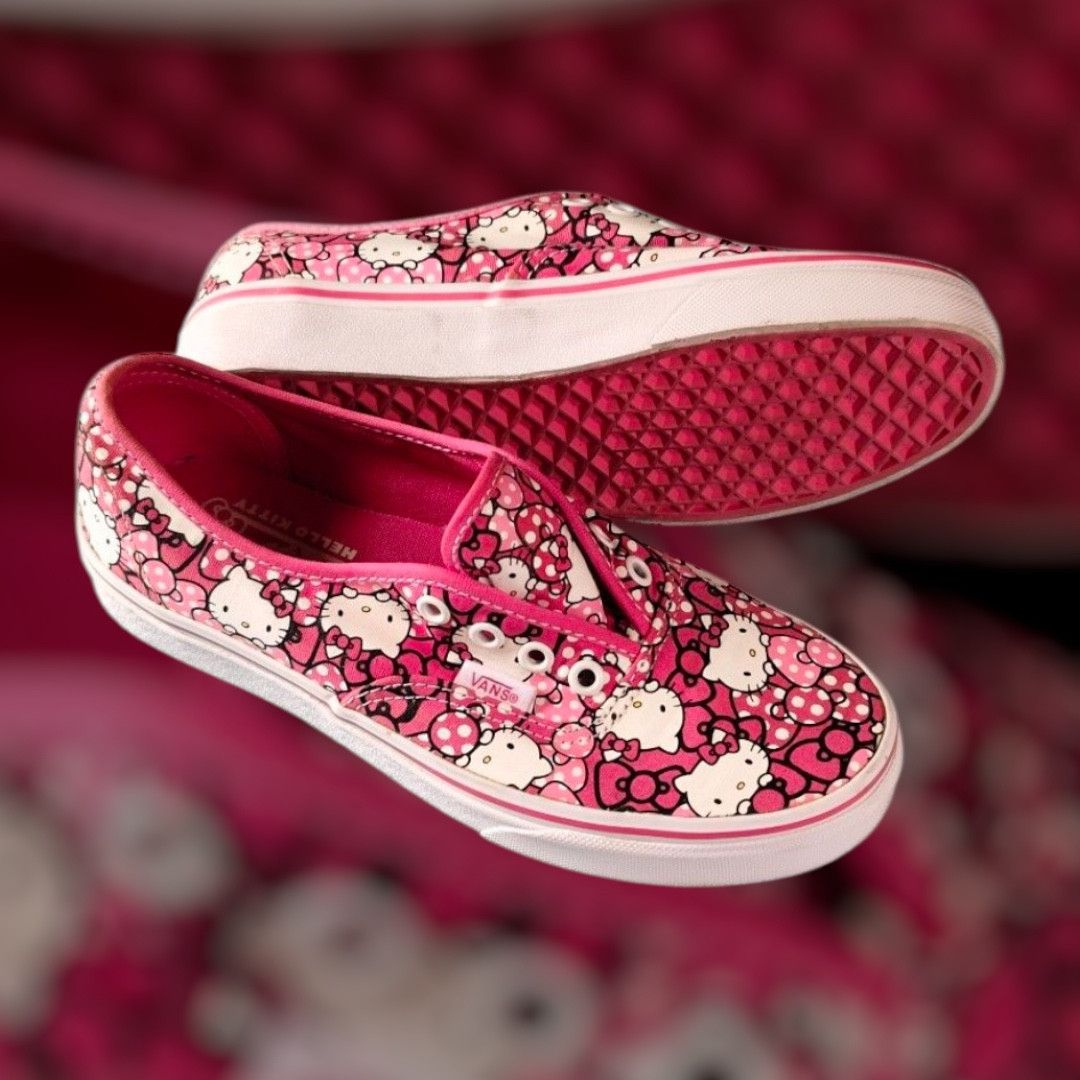 Vans Rare Limited Edition Vans x Hello Kitty Slip On Shoes Size US 7 / IT 37 - 2 Thumbnail