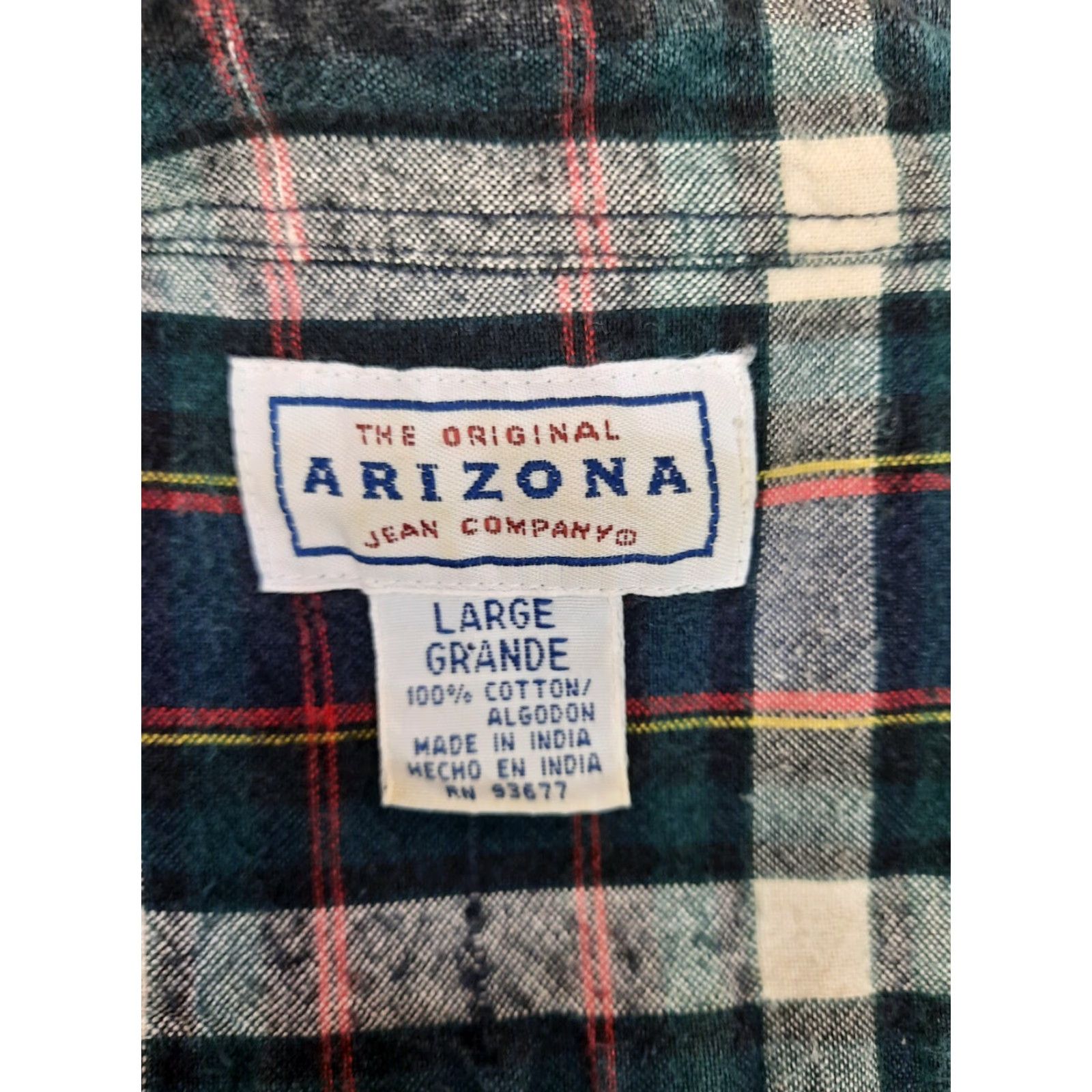 Vintage VINTAGE 90s Plaid Shirt Women's Blue Corduroy Collar Long Sleeve Grunge Large Size L / US 10 / IT 46 - 3 Thumbnail