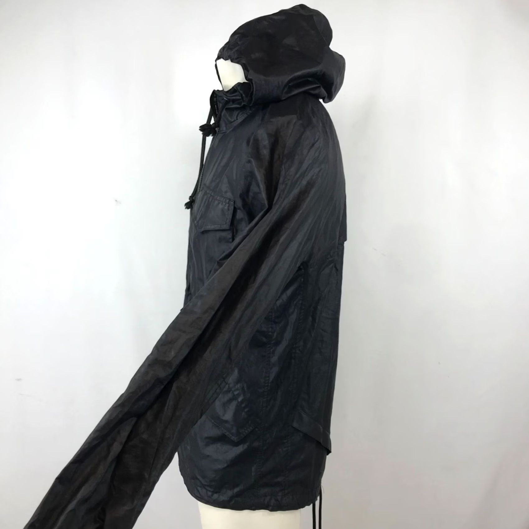 John Elliott VINTAGE JOHN ELLIOT + CO Jacket Womens 2 Black Hooded Full Zip Lightweight Coat Size XS / US 0-2 / IT 36-38 - 5 Thumbnail