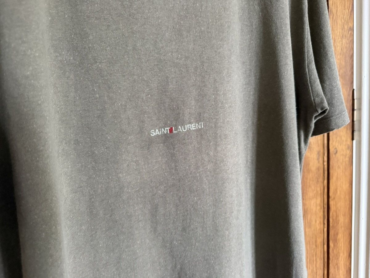 Saint Laurent Paris SS19 Saint Laurent Rive Gauche logo khaki T shirt grail Size US XL / EU 56 / 4 - 11 Thumbnail