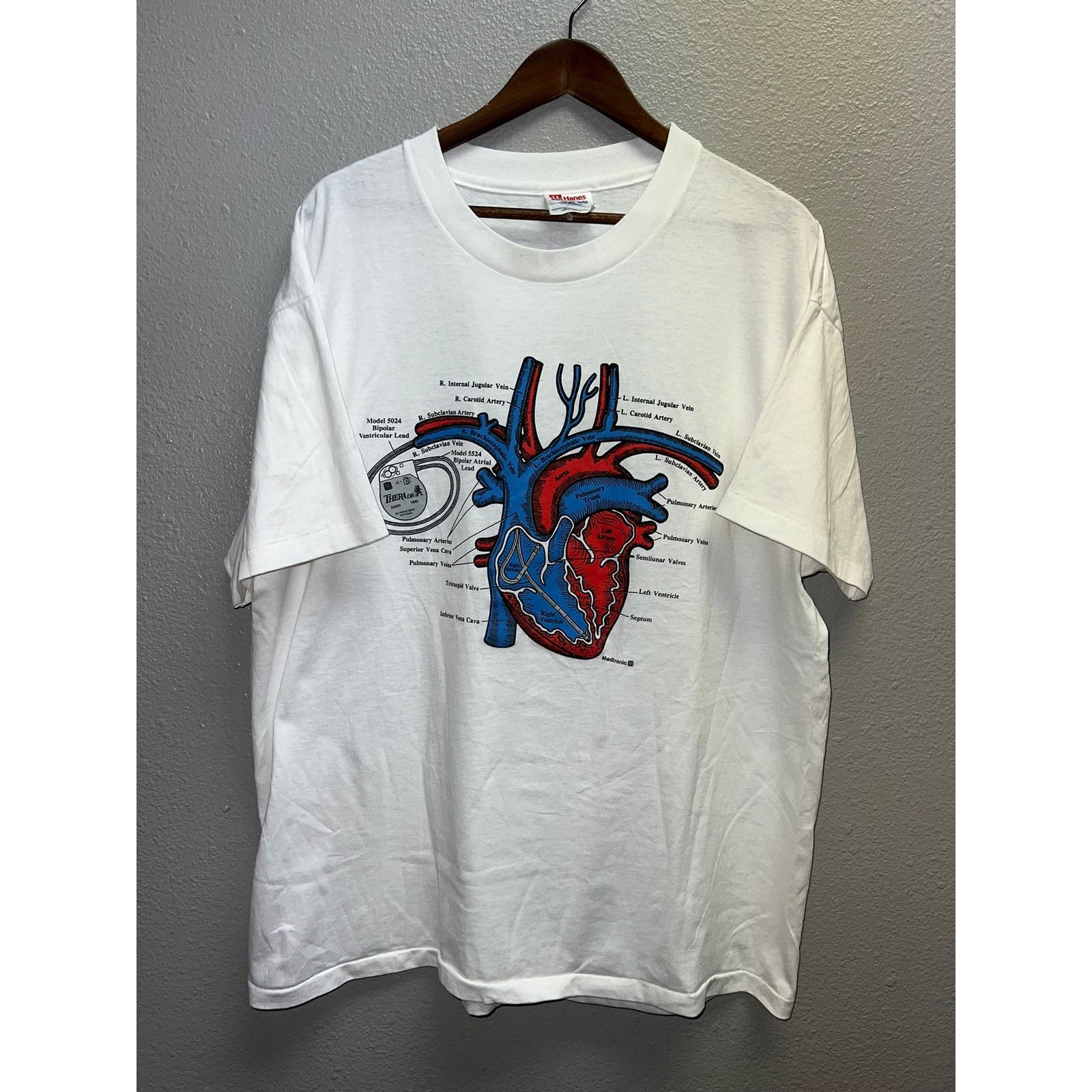 Hanes Vintage Medical Anatomy Shirt Thera Medtronic Heart 90s XL | Grailed