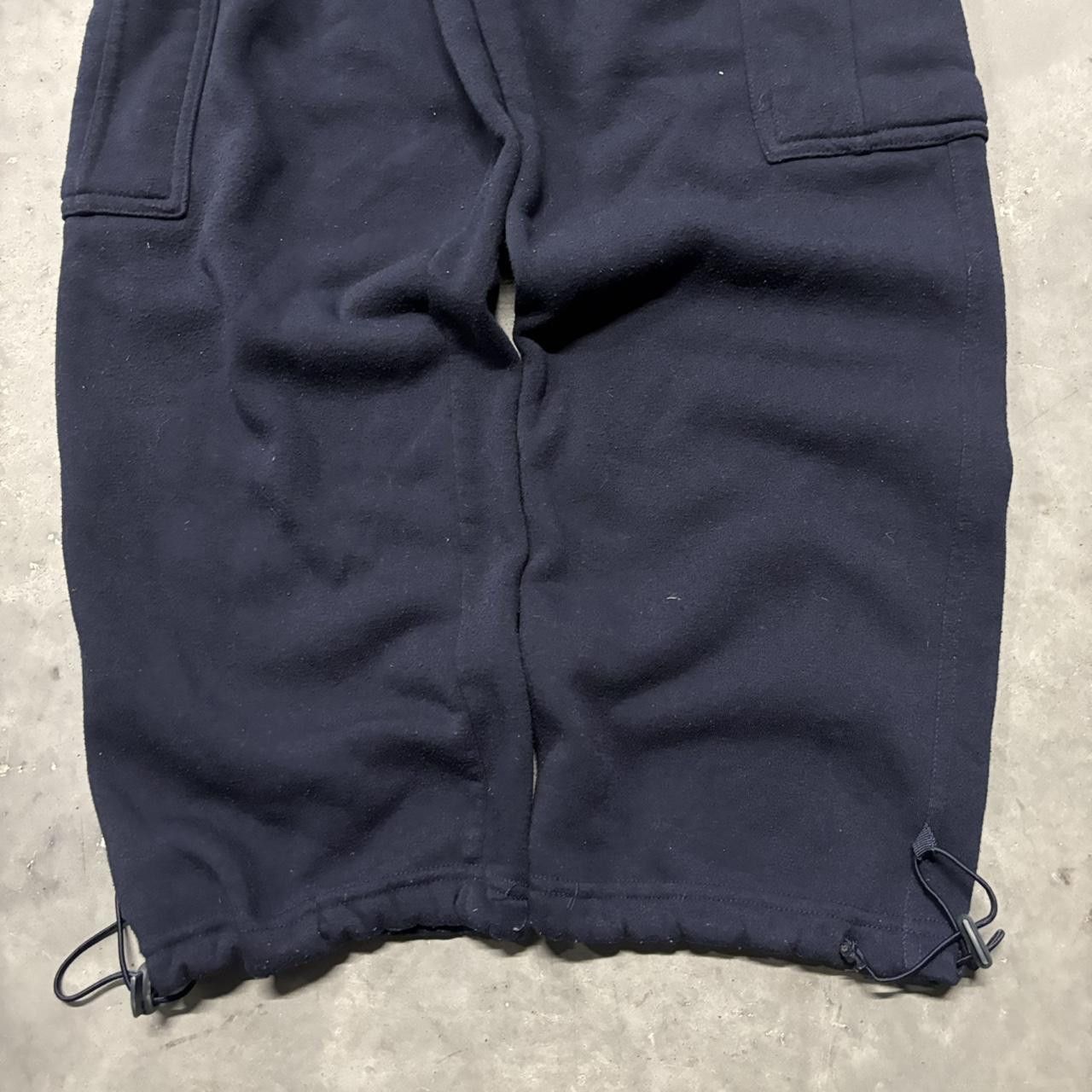 Japanese Brand × Vintage Crazy Vintage Y2K/2000s Baggy Navy Blue Skater Style Cargo Sweatpants! Size US 30 / EU 46 - 6 Thumbnail