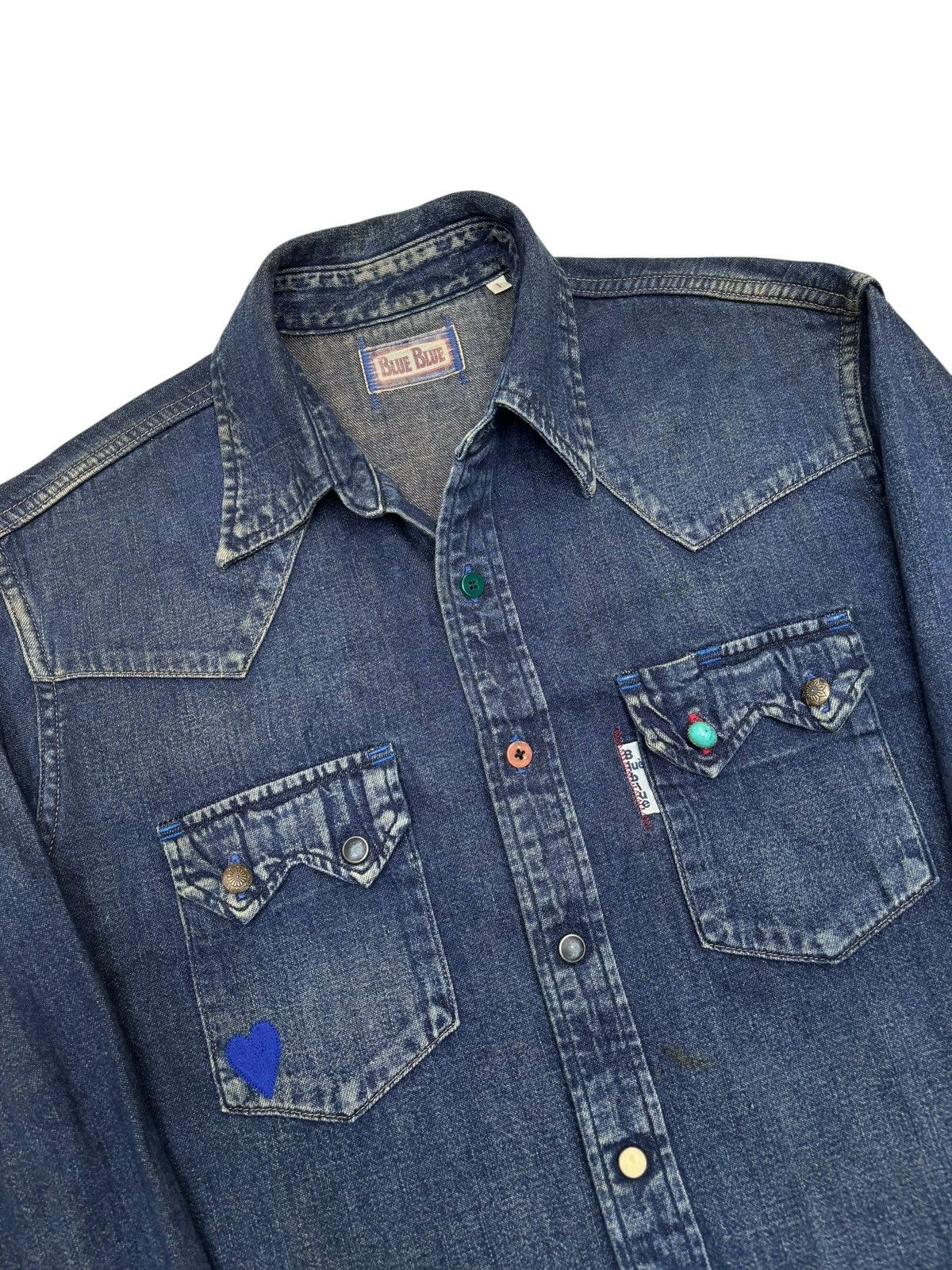 Kapital BLUE BLUE JAPAN WESTERN DENIM SHIRT Size US M / EU 48-50 / 2 - 7 Thumbnail