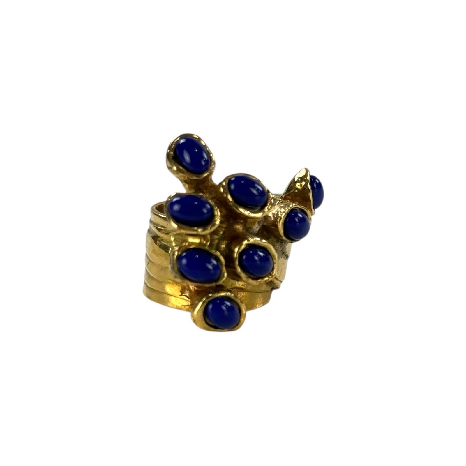 Yves Saint Laurent YSL Vintage Blue Stone Ring Size ONE SIZE - 4 Thumbnail