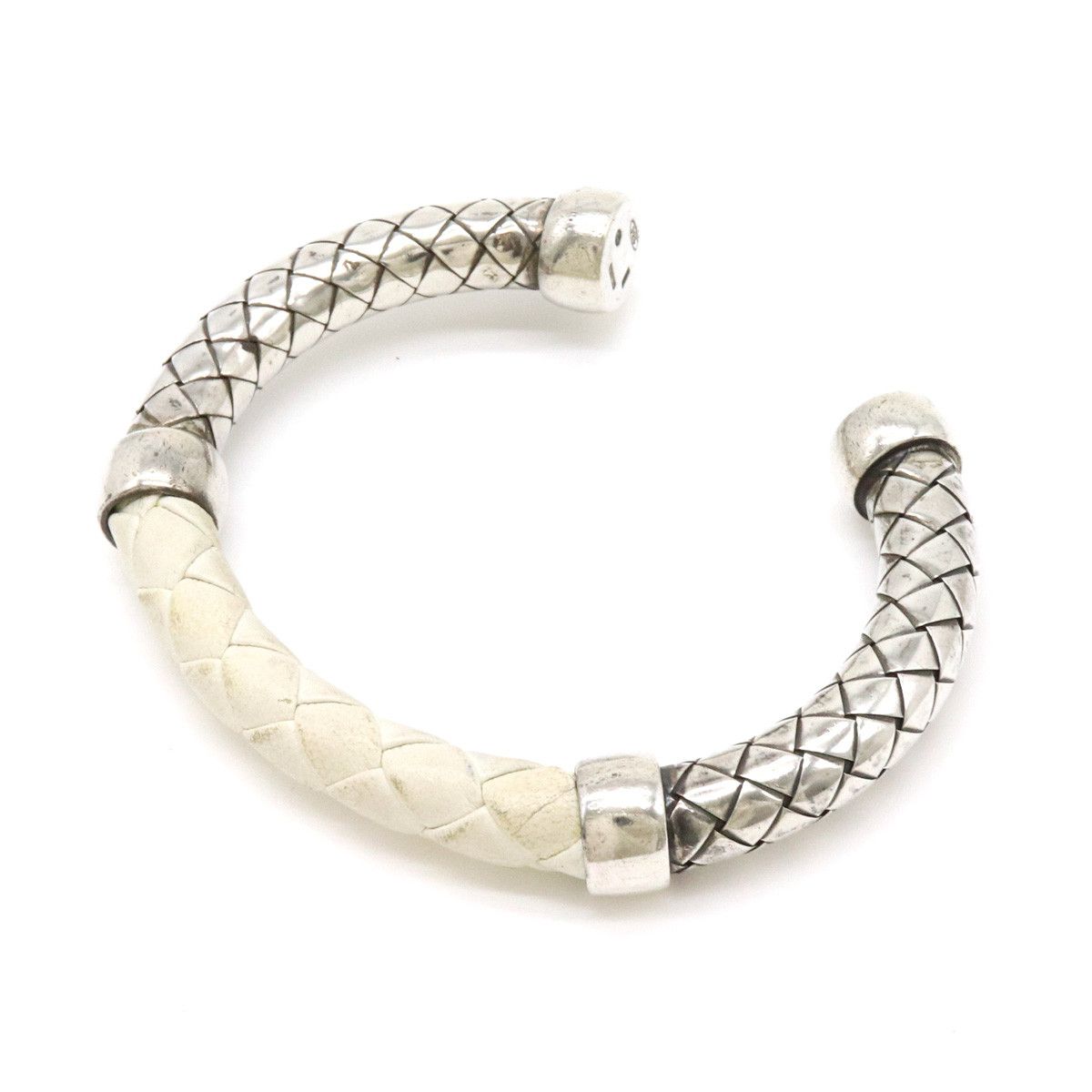 Bottega Veneta Bottega Veneta Bottega Veneta Intrecciato SV925 Leather Bracelet Metal Bracelet in Very Good Condition Size ONE SIZE - 1 Thumbnail
