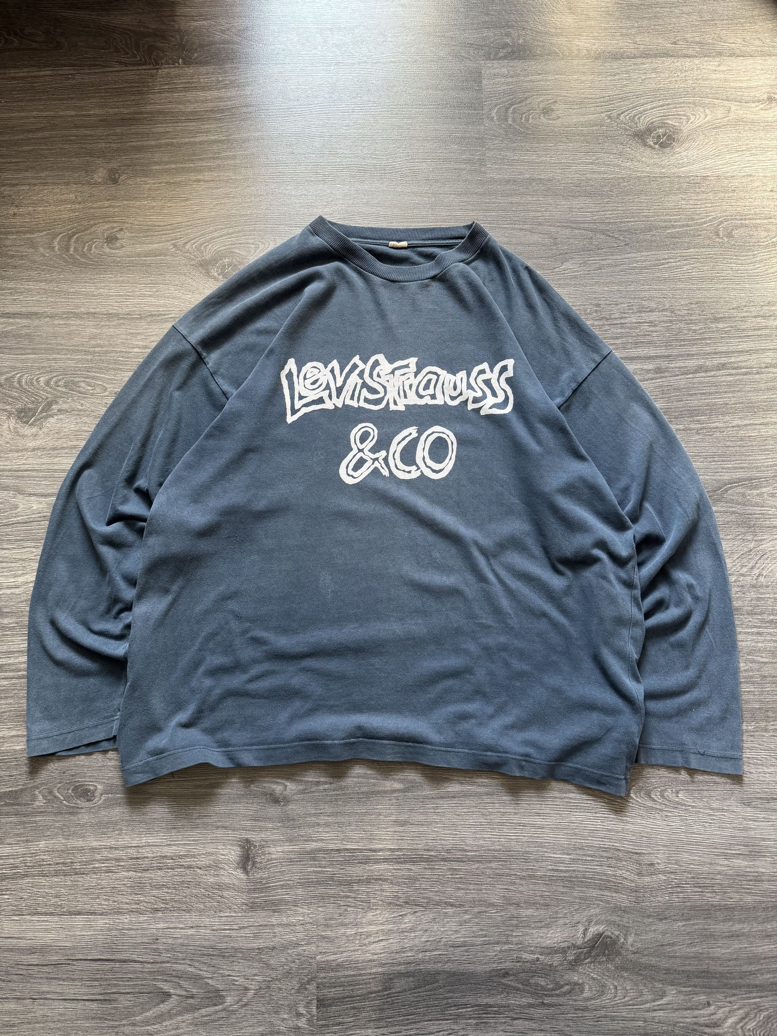 Levi's × Levi's Vintage Clothing × Vintage Levis 90s Trashed Sun Faded Sweatshirt Long Sleeve Size US XL / EU 56 / 4 - 1 Thumbnail