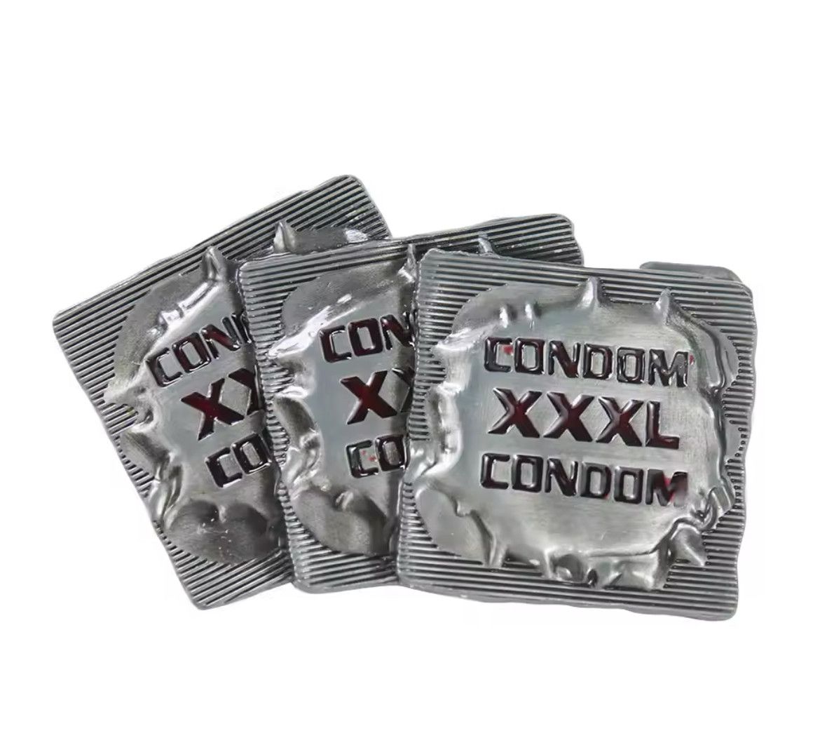 Japanese Brand Punk Style "TRIPLE X C*NDOM" belt buckle ( no belt ) Size ONE SIZE - 1 Thumbnail