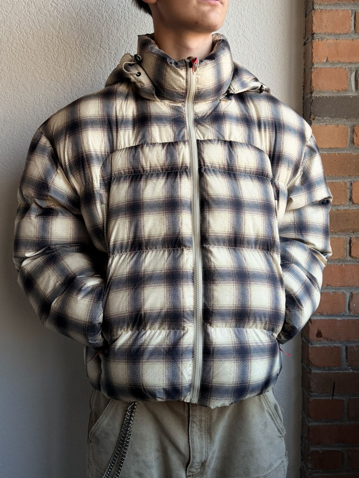 HMDD Raspberry Plaid Puffer Coat Size US S / EU 44-46 / 1 - 1 Thumbnail