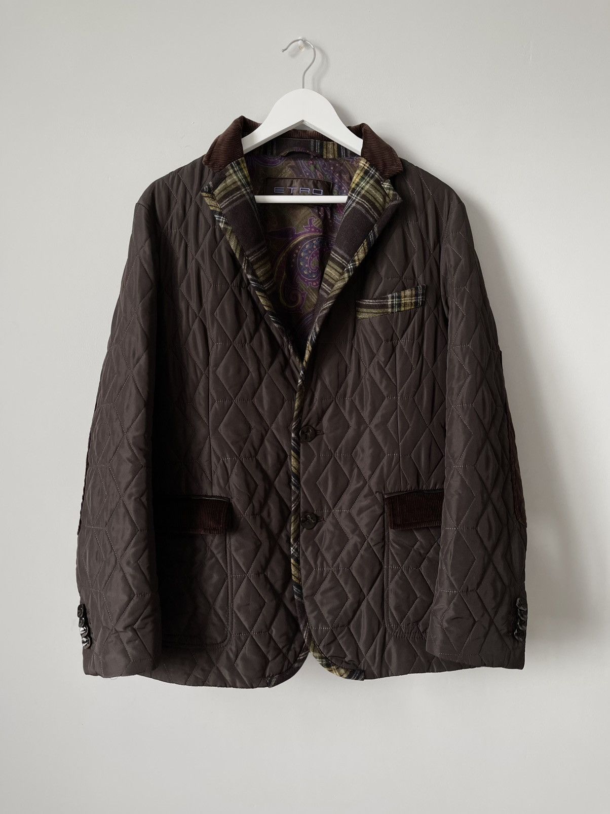 Etro Etro Milano Paisley Brown Quilted Blazer Jacket Coat Size US L / EU 52-54 / 3 - 1 Thumbnail