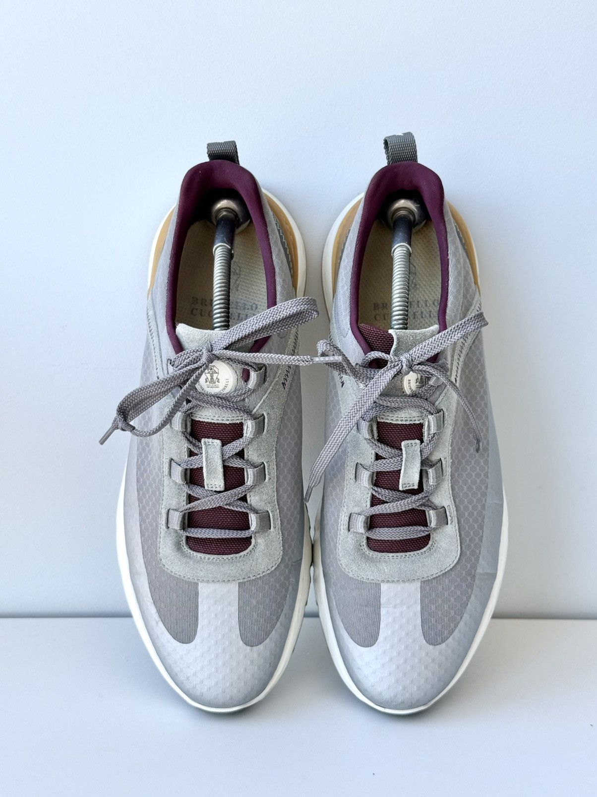 Brunello Cucinelli Brunello Cucinelli Honeycomb Grey Lace Up Sneaker Mens Shoes Size US 12 / EU 45 - 4 Thumbnail