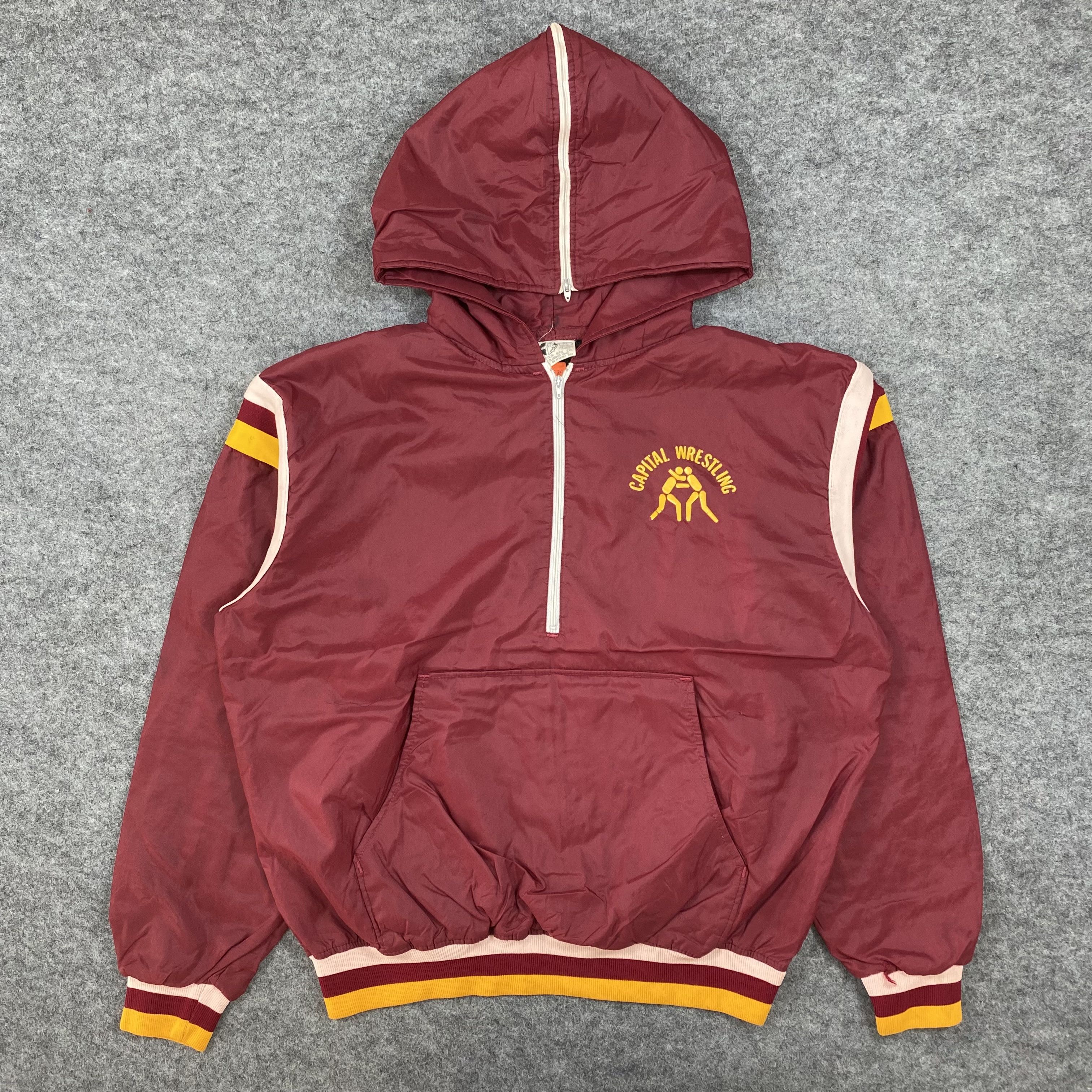 Japanese Brand VTG 70s Betlin Capital Wrestling Cougs Hooded Windbreak-J579 Size US XL / EU 56 / 4 - 1 Thumbnail