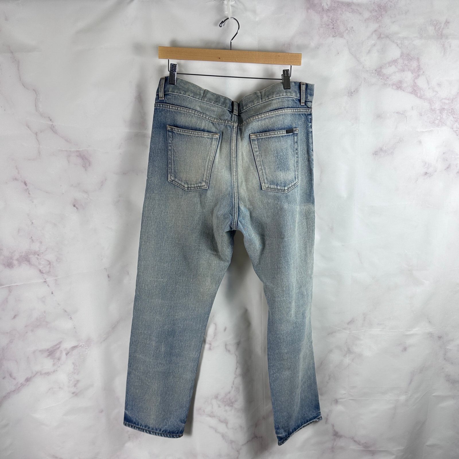 Saint Laurent Paris D23 Straight Destroyed Denim Size US 32 / EU 48 - 9 Thumbnail