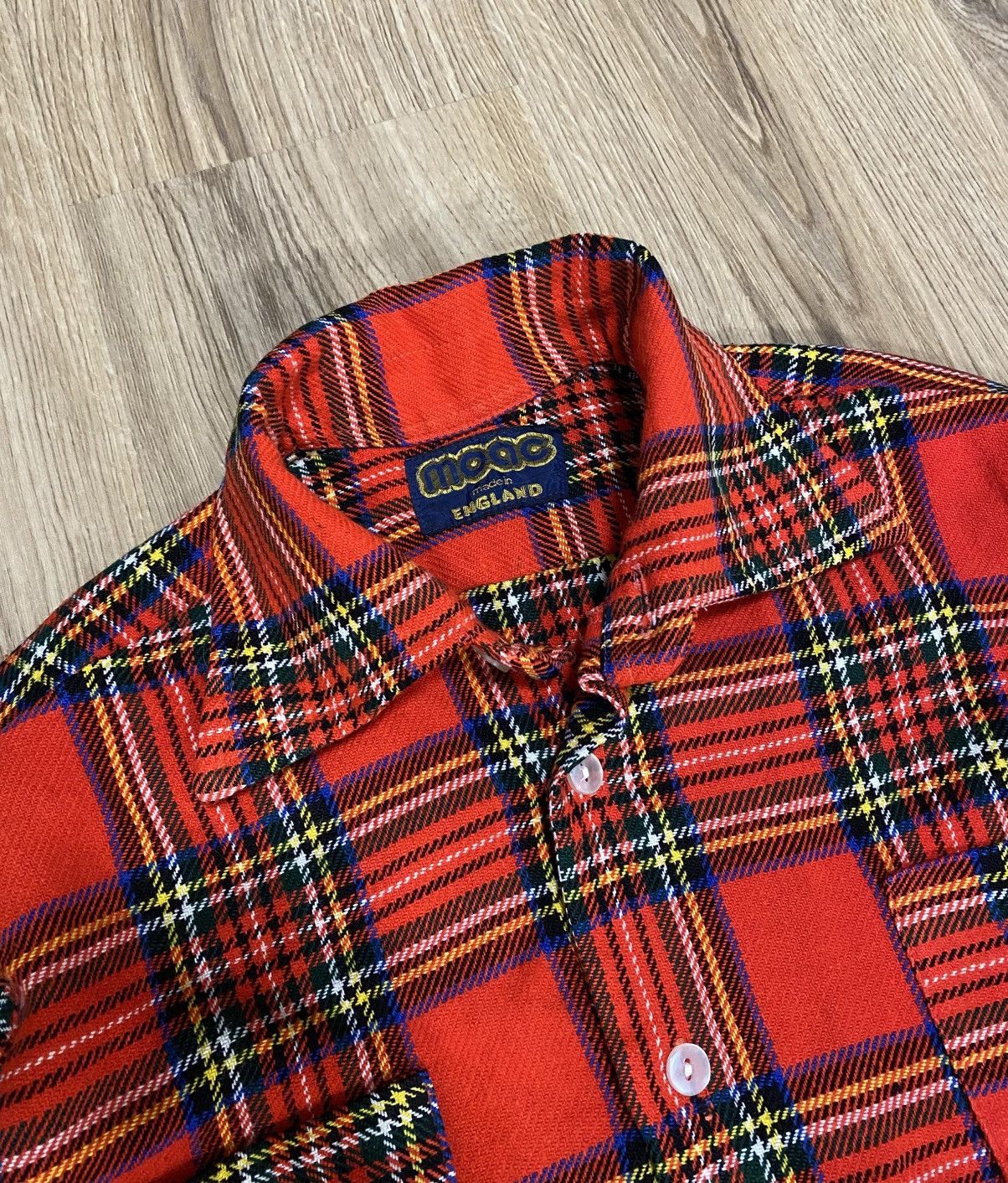 Japanese Brand × Vintage Moac Made in England Vintage Outdoor Checkered Red Shirt Size US M / EU 48-50 / 2 - 2 Thumbnail