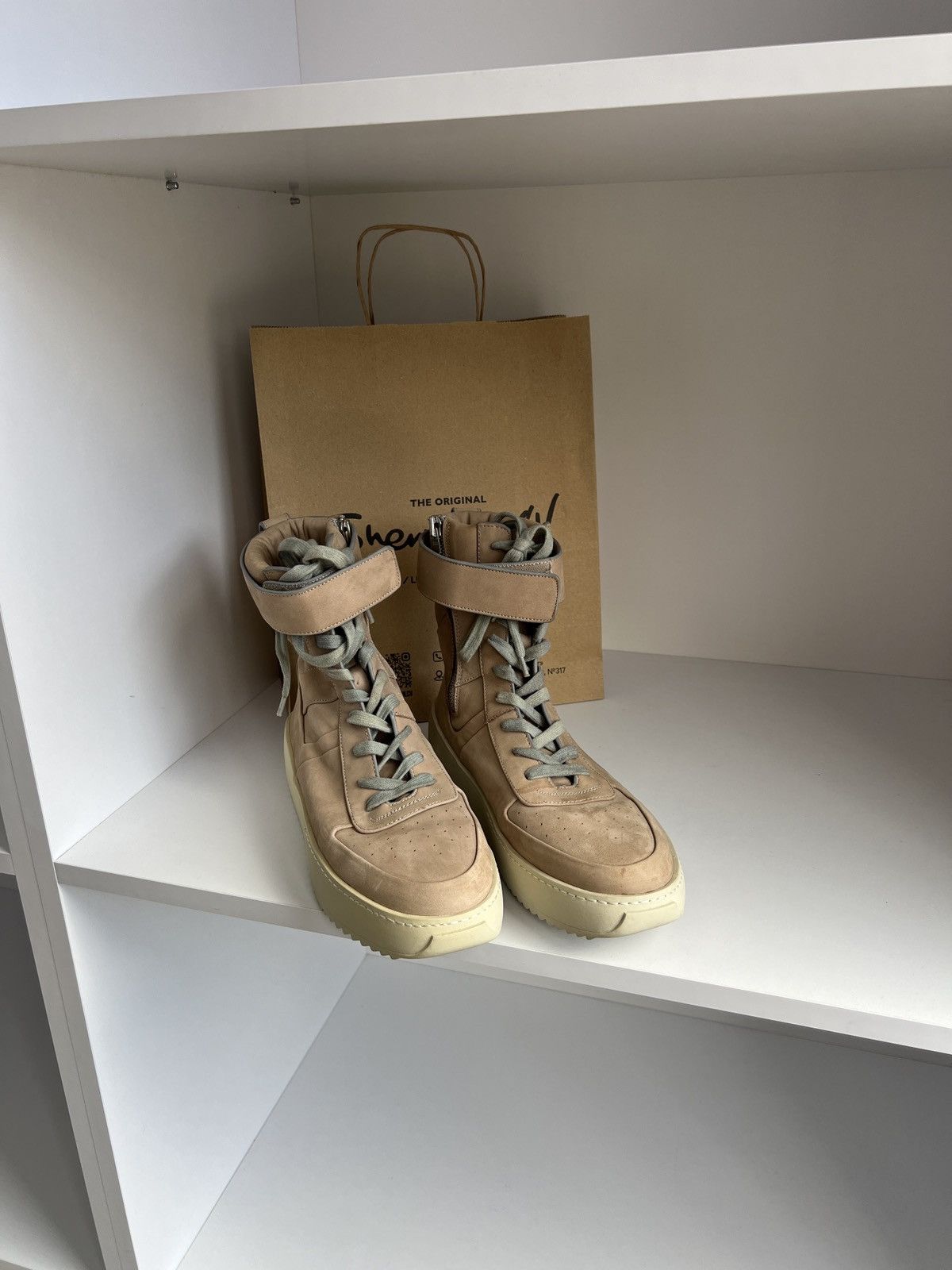 Fear of God × Vintage Vintage FEAR OF GOD nabuk military high top sneakers boots Size US 13 / EU 46 - 16 Thumbnail