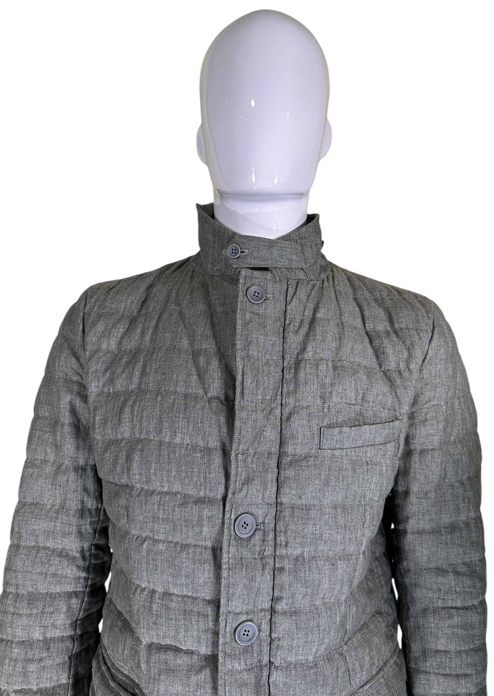 Herno Green musk jacket in padded linen Size US L / EU 52-54 / 3 - 2 Thumbnail