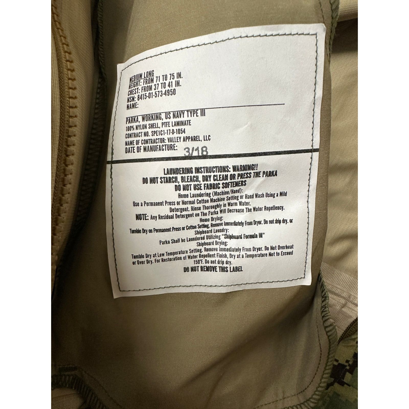 Other NWT* Parka US Navy Type lll Jacket Medium Long Size US M / EU 48-50 / 2 - 6 Thumbnail