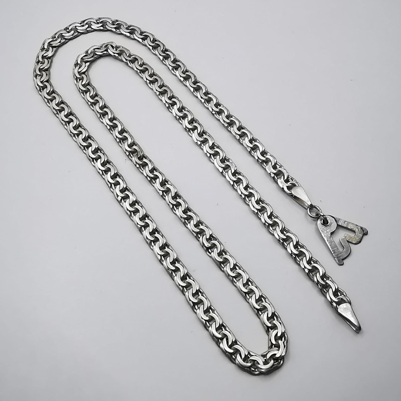 Sterling Silver Vintage Unusual Chain, 925 Sterling Silver, Signed 35.63g Size ONE SIZE - 5 Thumbnail