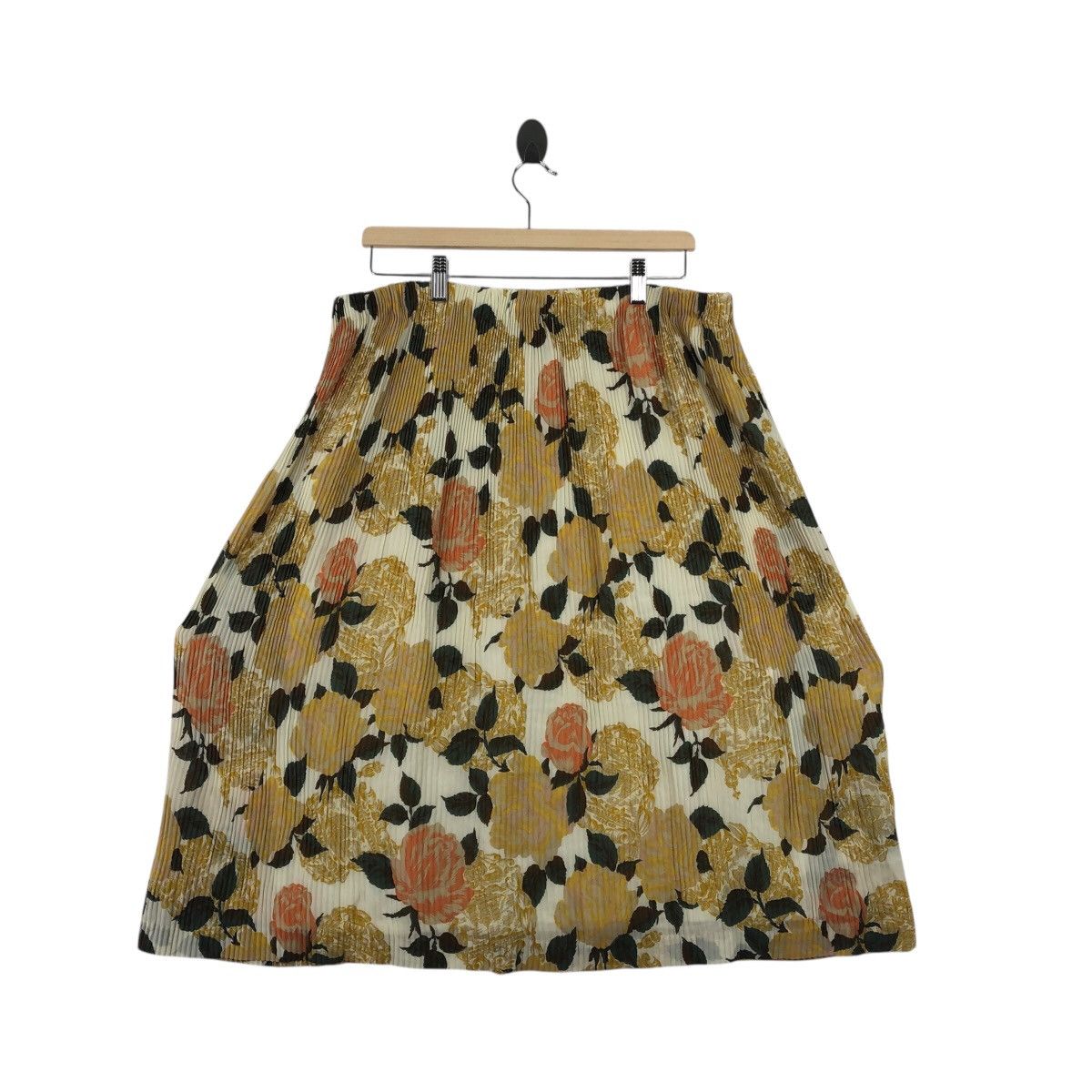 Japanese Brand Designer FLORAL PLEATED Parody Pleat Skirt