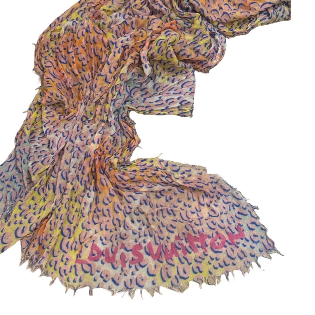 Louis Vuitton LOUIS VUITTON Pink/Orange/Yellow Stephen Sprouse Scarf Size ONE SIZE - 3 Thumbnail