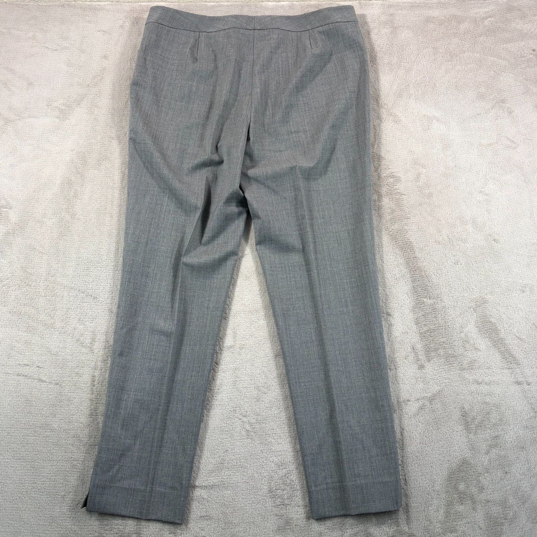 Vintage Lafayette 148 New York Irving Straight Leg Stretch Wool Pants in Nickel Women 12 Gray 36x30 Dress Pants, Formal, Stretch, Regular Fit Size 34" / US 12 / IT 48 - 4 Thumbnail