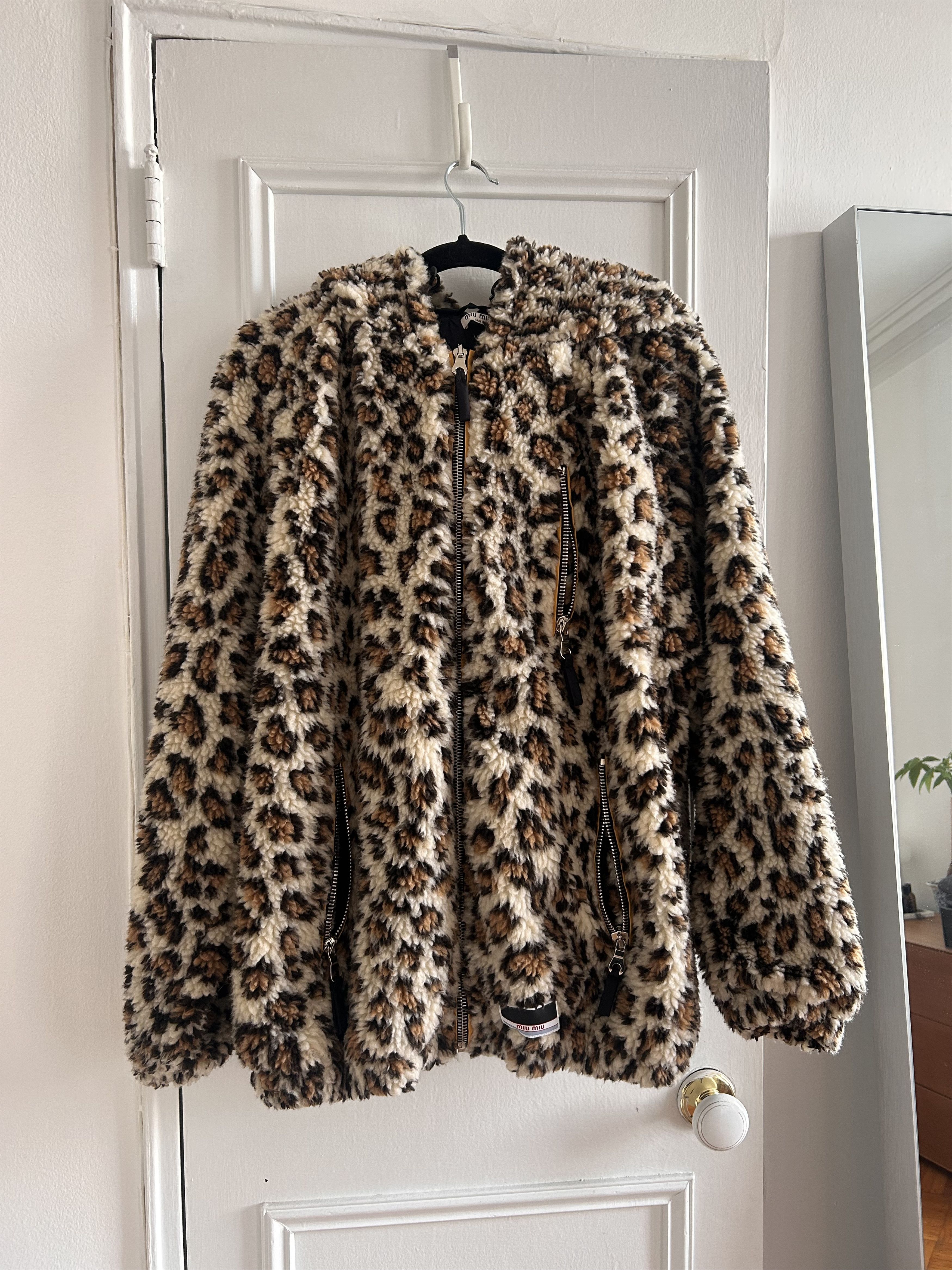 Miu Miu Miu Miu Fleece Jacket, Sz 38 - Animal Leopard Print Size XS / US 0-2 / IT 36-38 - 2 Thumbnail